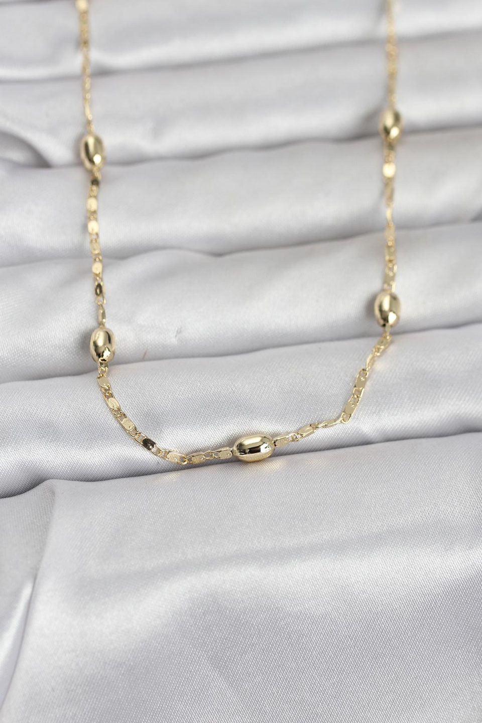 Shekka CM 14K Gold Renk Damla Topçuklu Zincir Model 60 cm Kadın Kolye