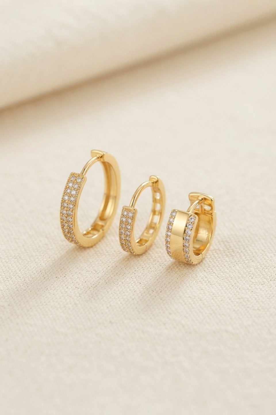 Shekka 3 lü Set Gold Renk Halka Model Küpe