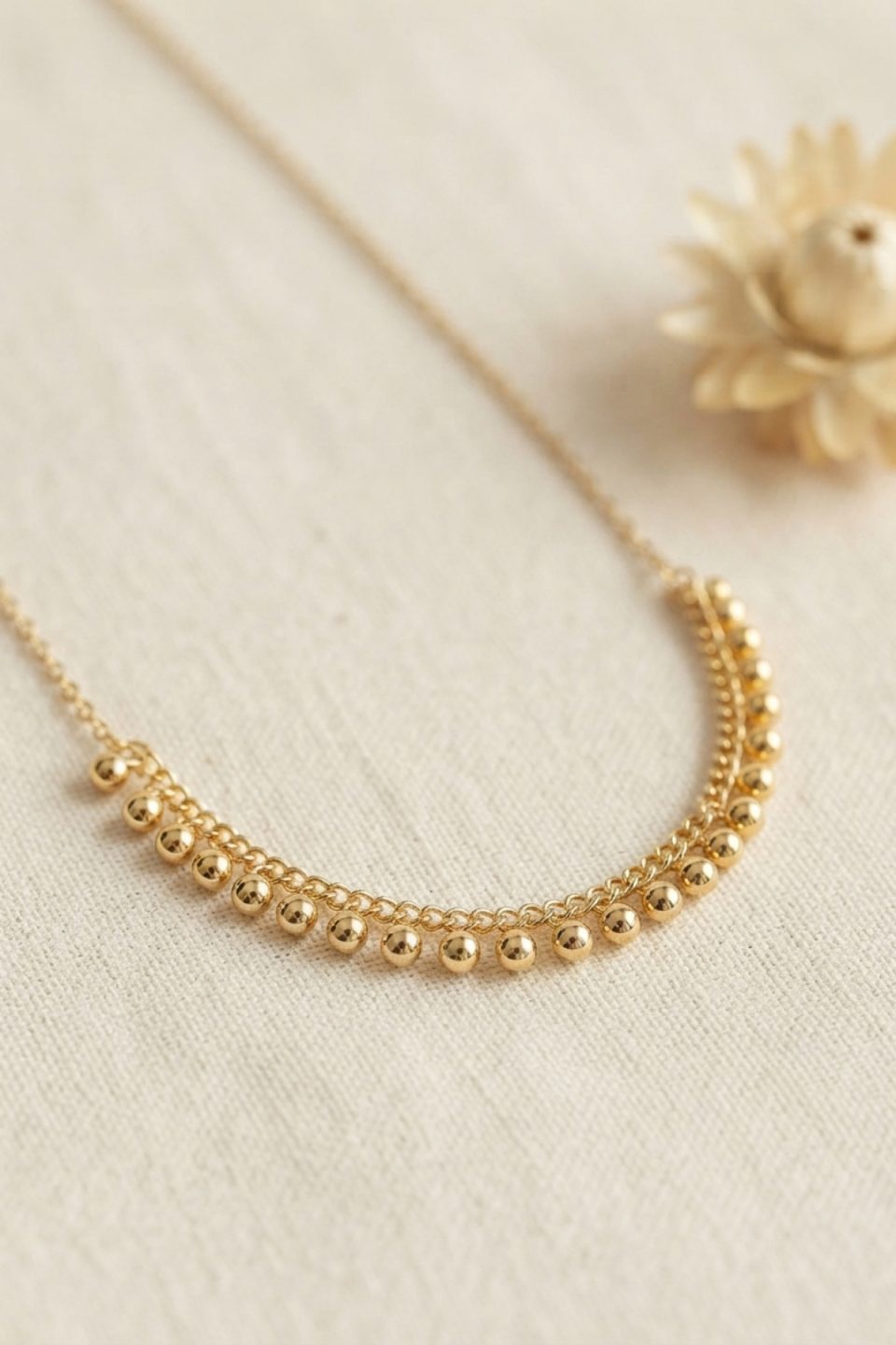 Shekka Gold Pirinç Topçuk Model Kadın Kolye