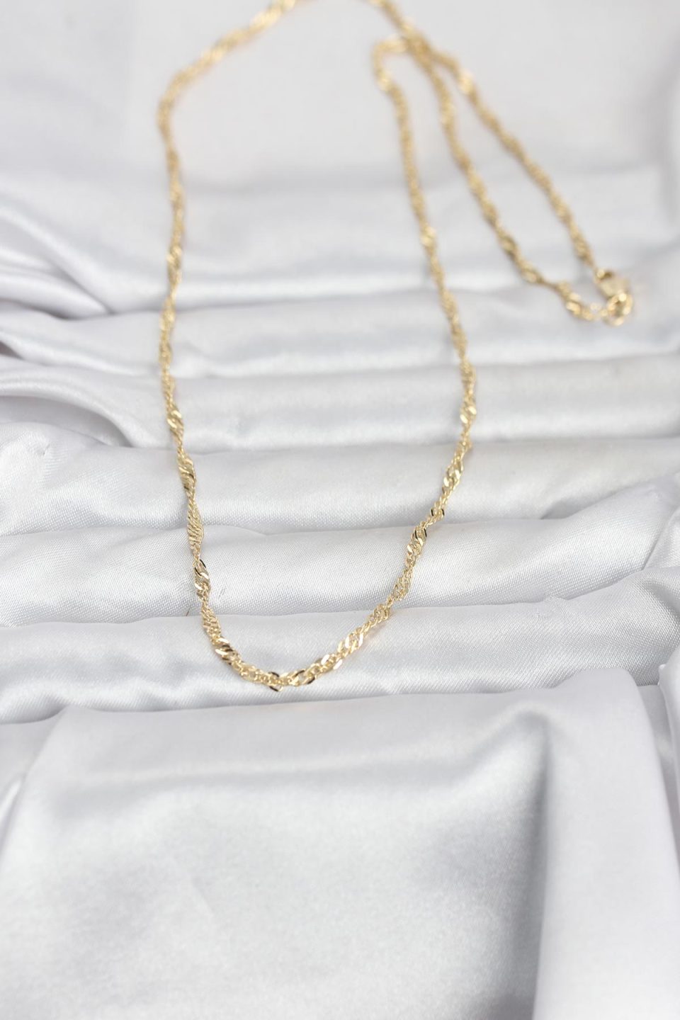 Shekka CM 14K Gold Renk Burgu Yassı Model 60 cm Kadın Kolye — görsel 2