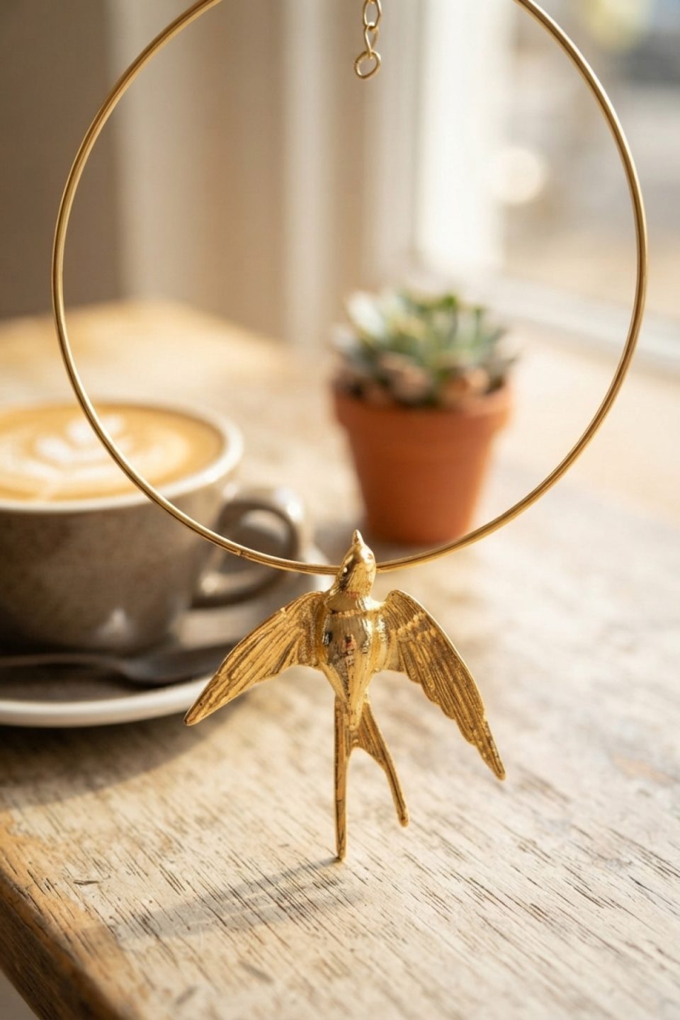 Shekka Kırlangıç Model Gold Renk Choker Kadın Kolye — görsel 3
