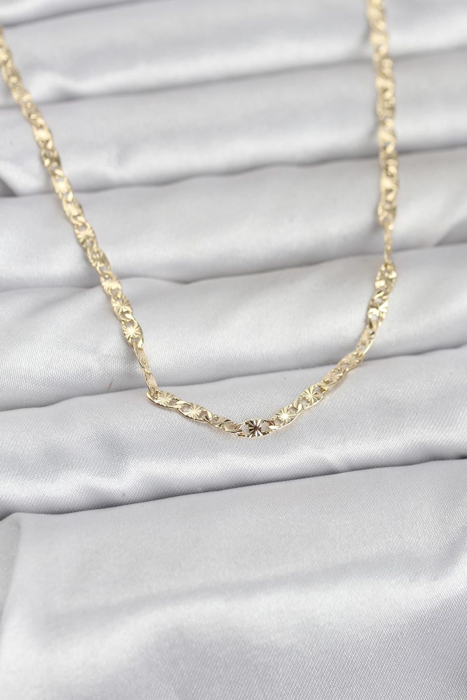 Shekka CM 14K Gold Renk Lazer Zincirli Model 60 cm Kadın Kolye