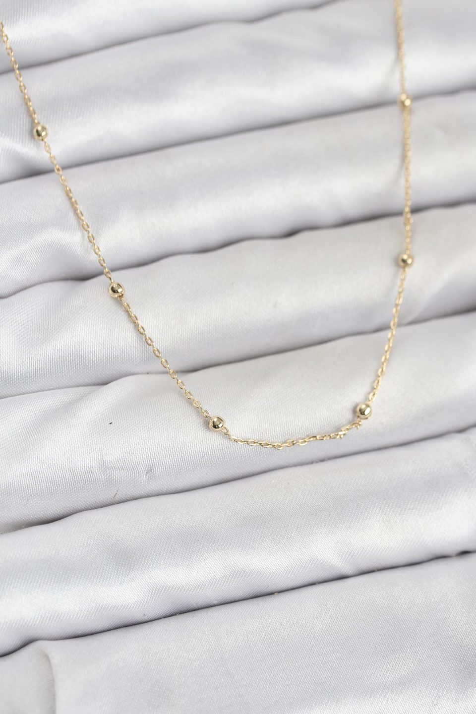 Shekka CM 14K Gold Renk Minik Top Zincirli Kadın Kolye