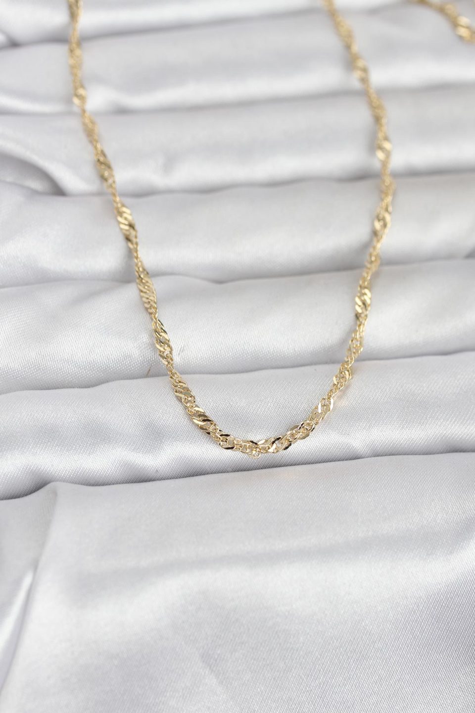Shekka CM 14K Gold Renk Burgu Yassı Model 60 cm Kadın Kolye