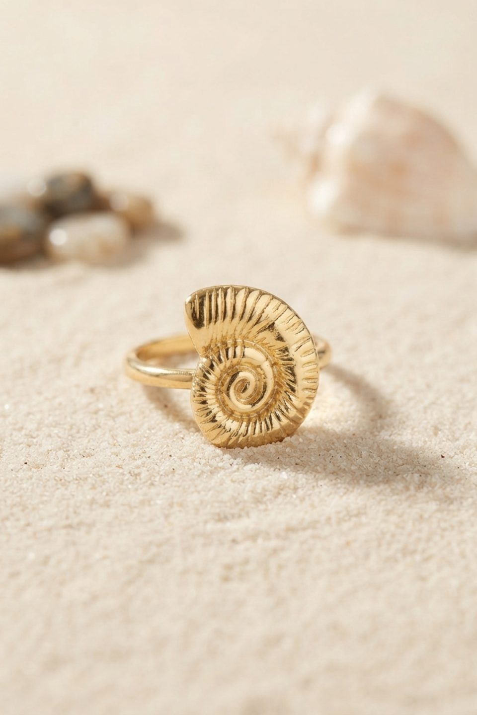 Shekka Nautilus Tasarım Gold Renk Kadın Yüzük