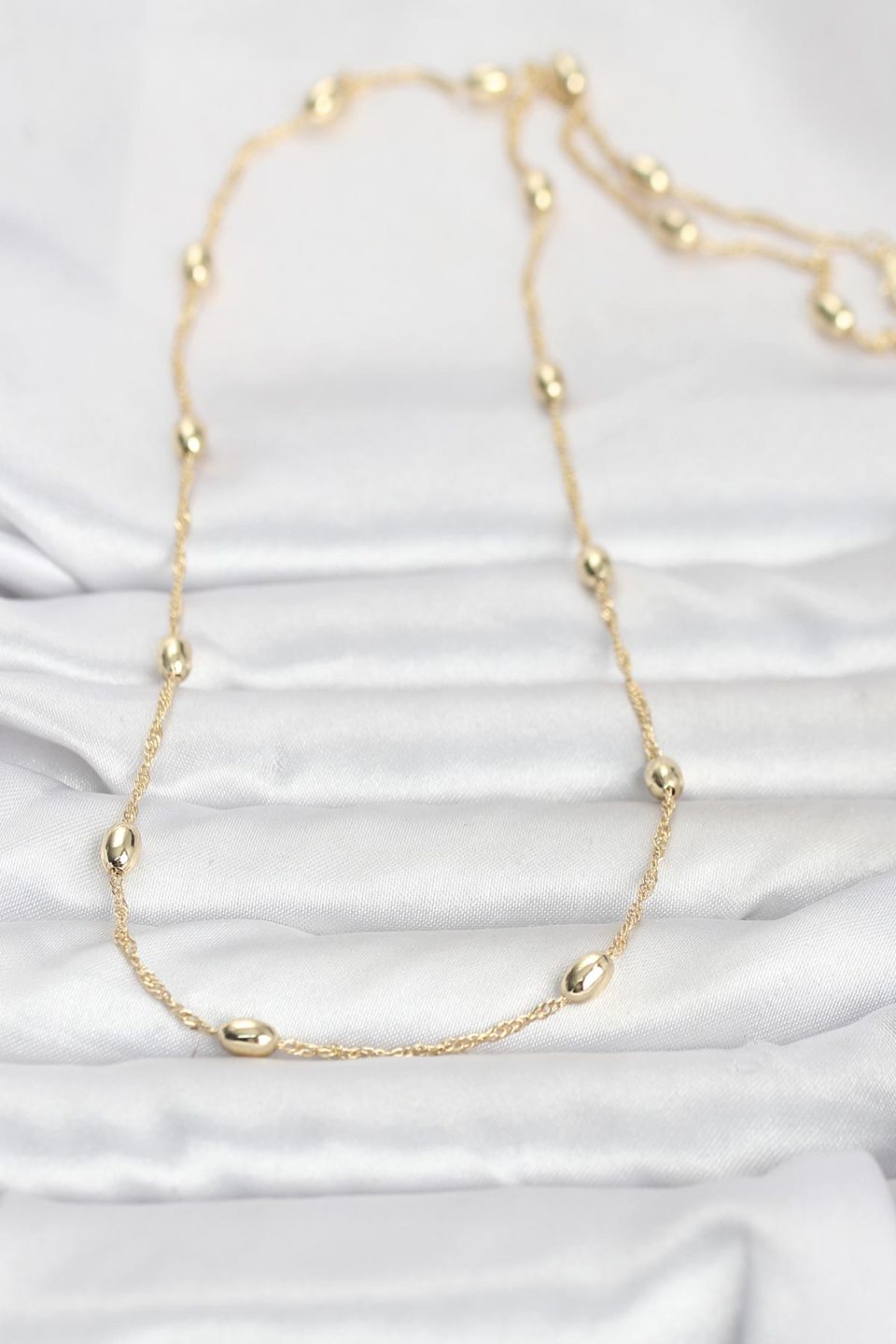 Shekka CM 14K Gold Renk Topçuklu Burgu Zincir Model 60 cm Kadın Kolye — görsel 2