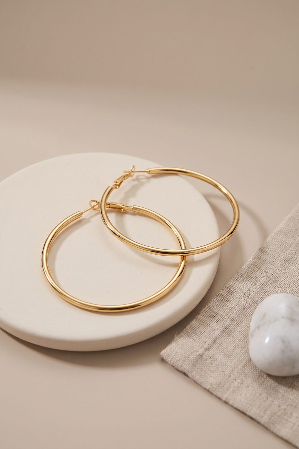 Shekka 316L Çelik Gold Renk 46 mm Halka Küpe