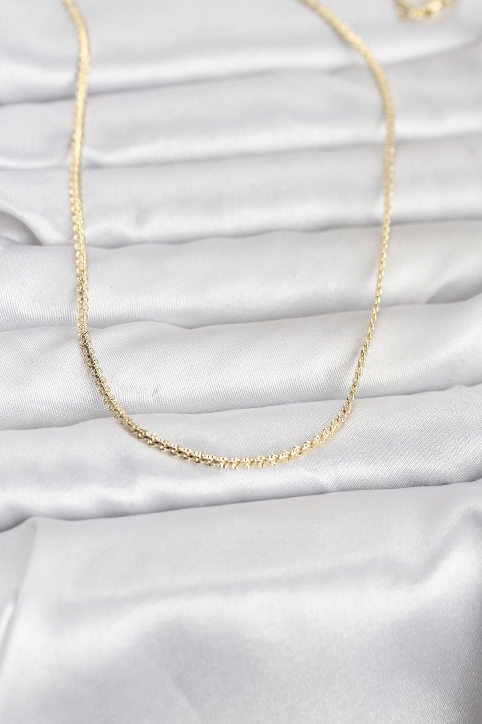 Shekka CM 14K Gold Renk Yassı Zincir Model 60 cm Kadın Kolye
