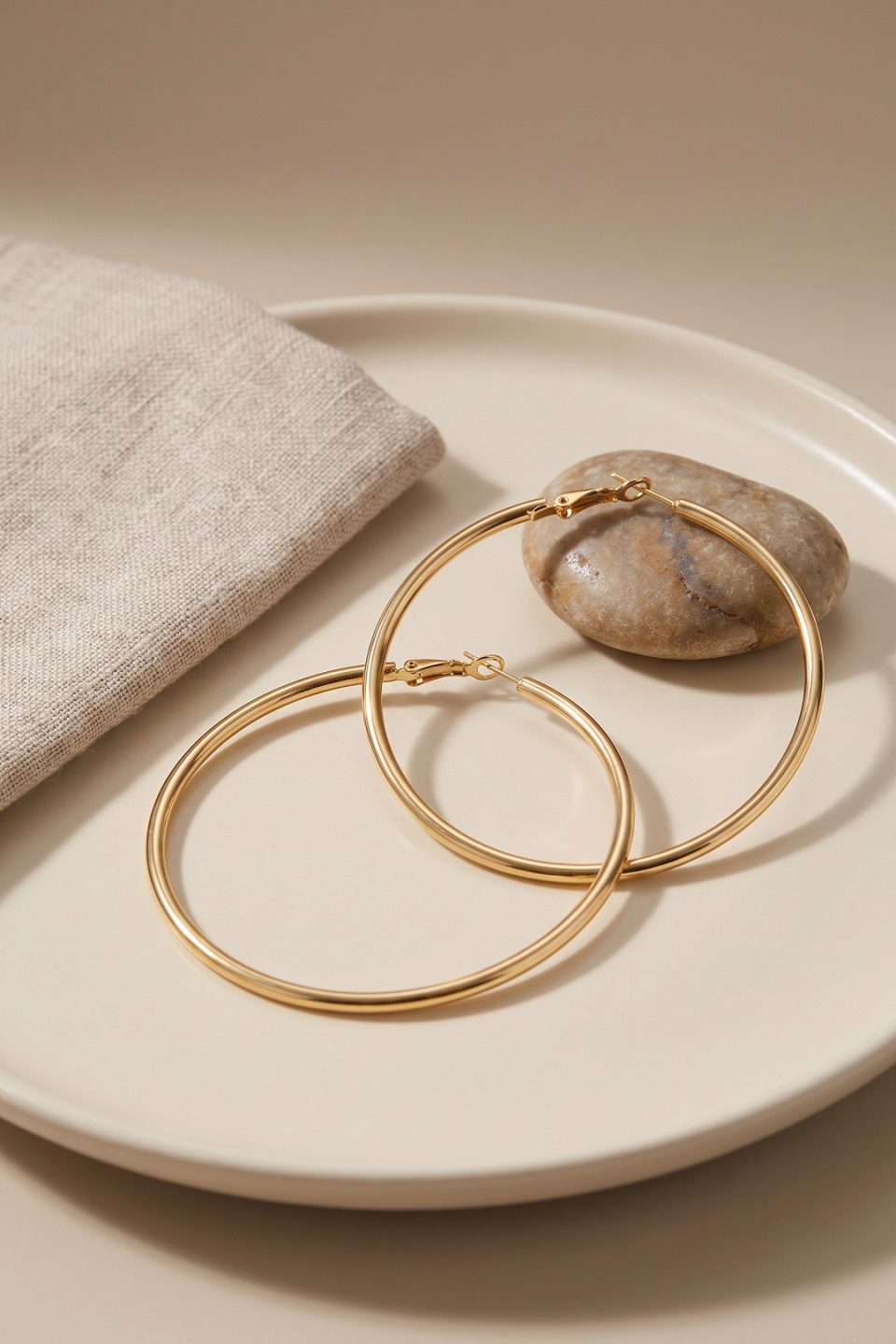 Shekka 316L Çelik Gold Renk 56 mm Halka Küpe