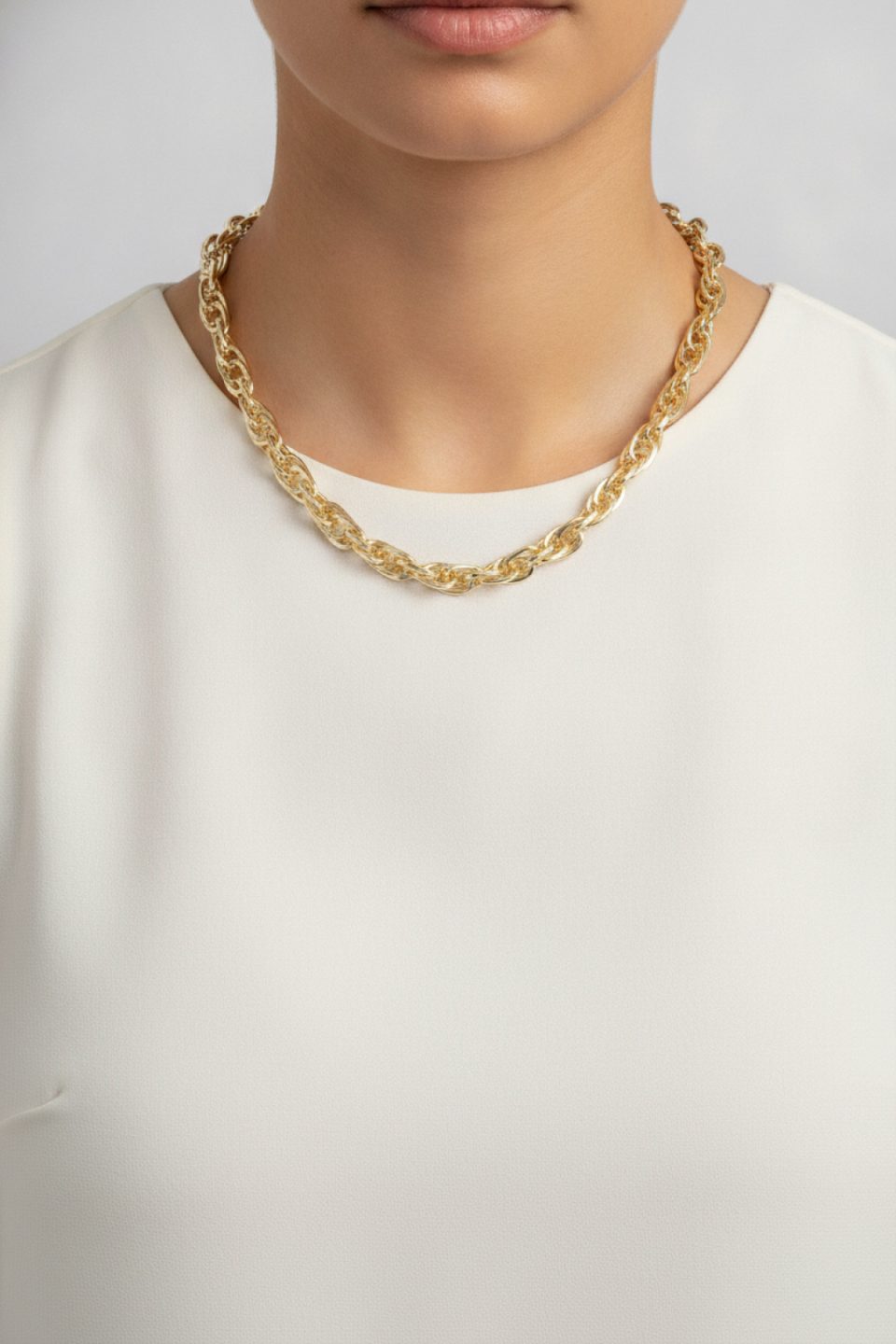 Shekka CM Kalın Burgu Model Gold Renk 60 cm Kadın Kolye