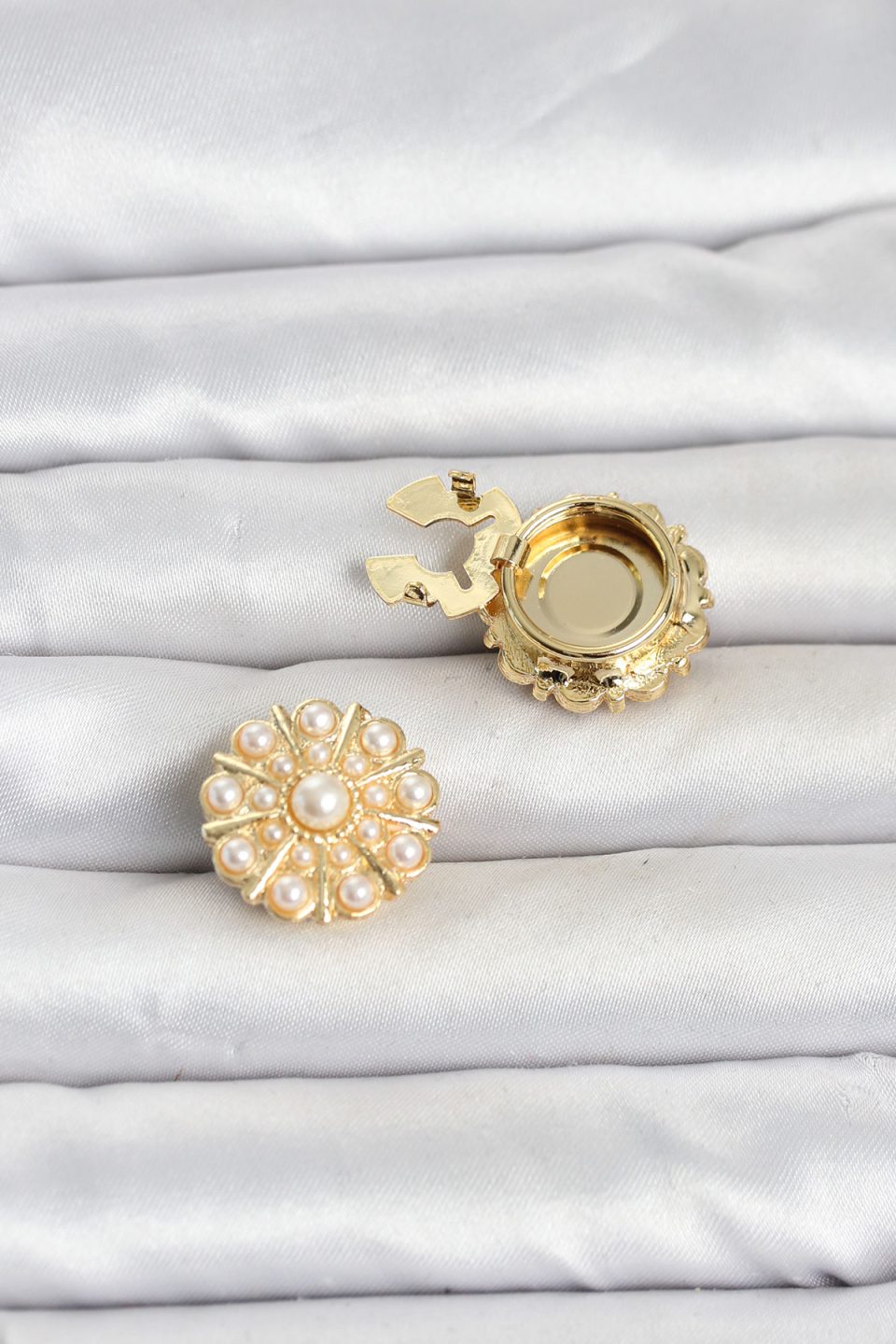Shekka Vintage Model Gold Renk Düğme veya Manşet Broşu — görsel 2