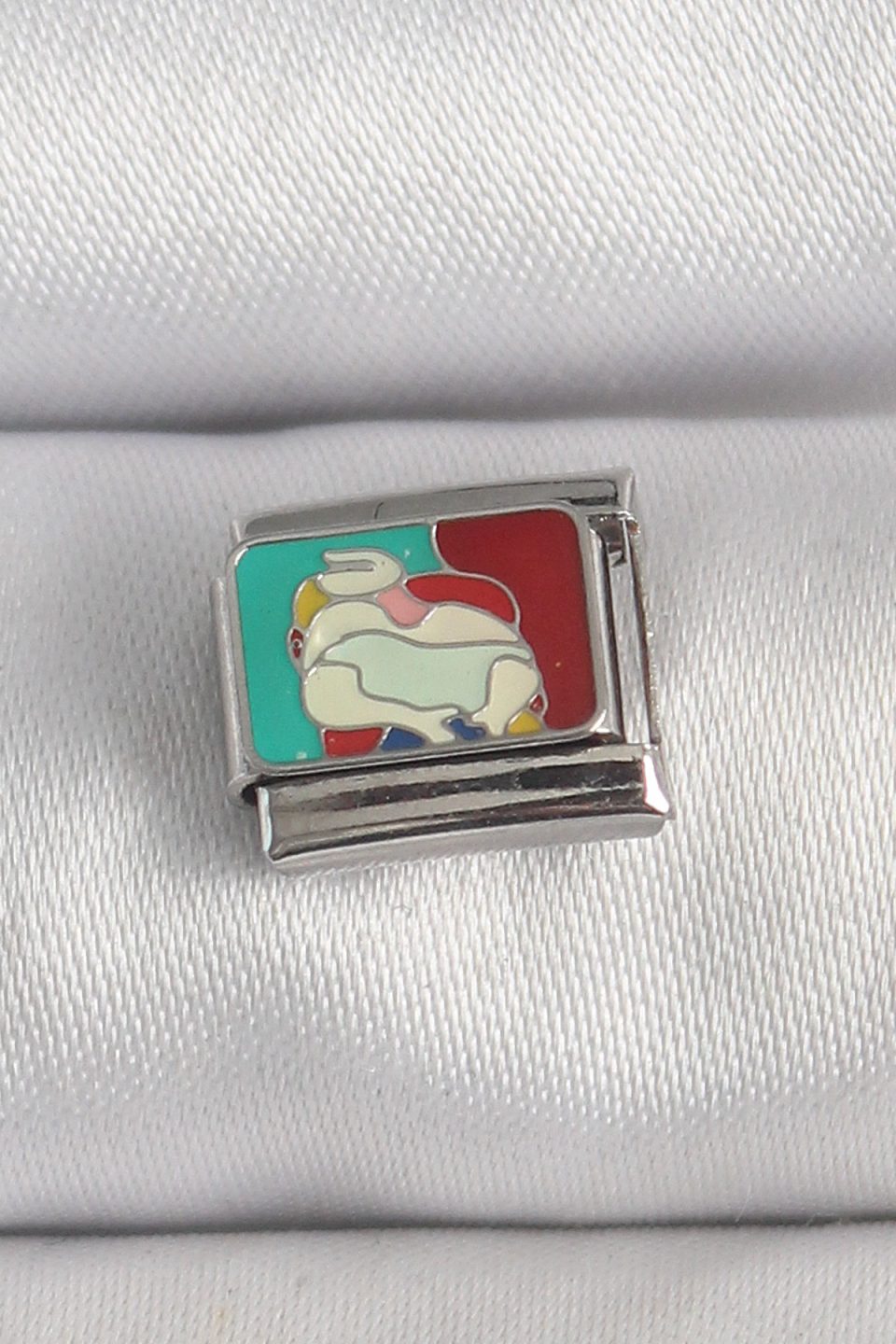 Shekka 316L Çelik Gümüş Renk Renkli Portre Model Nomination Charm