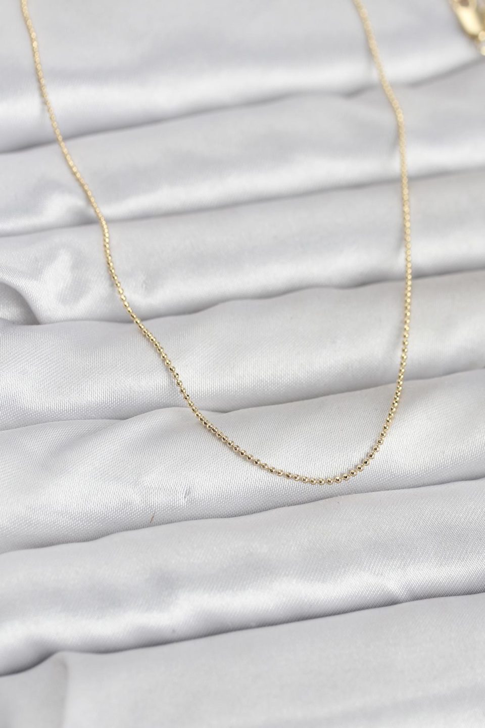 Shekka CM 14K Gold Renk İnce Top Zincirli 60 cm Kadın Kolye