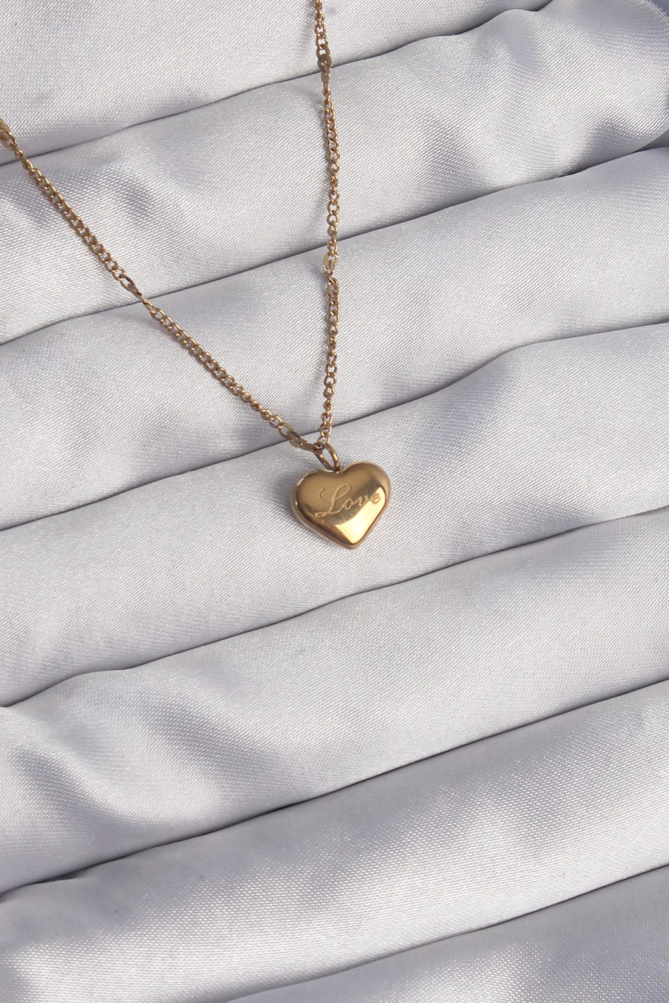 Shekka 316L Çelik Gold Renk Kalp Model Love Kolye