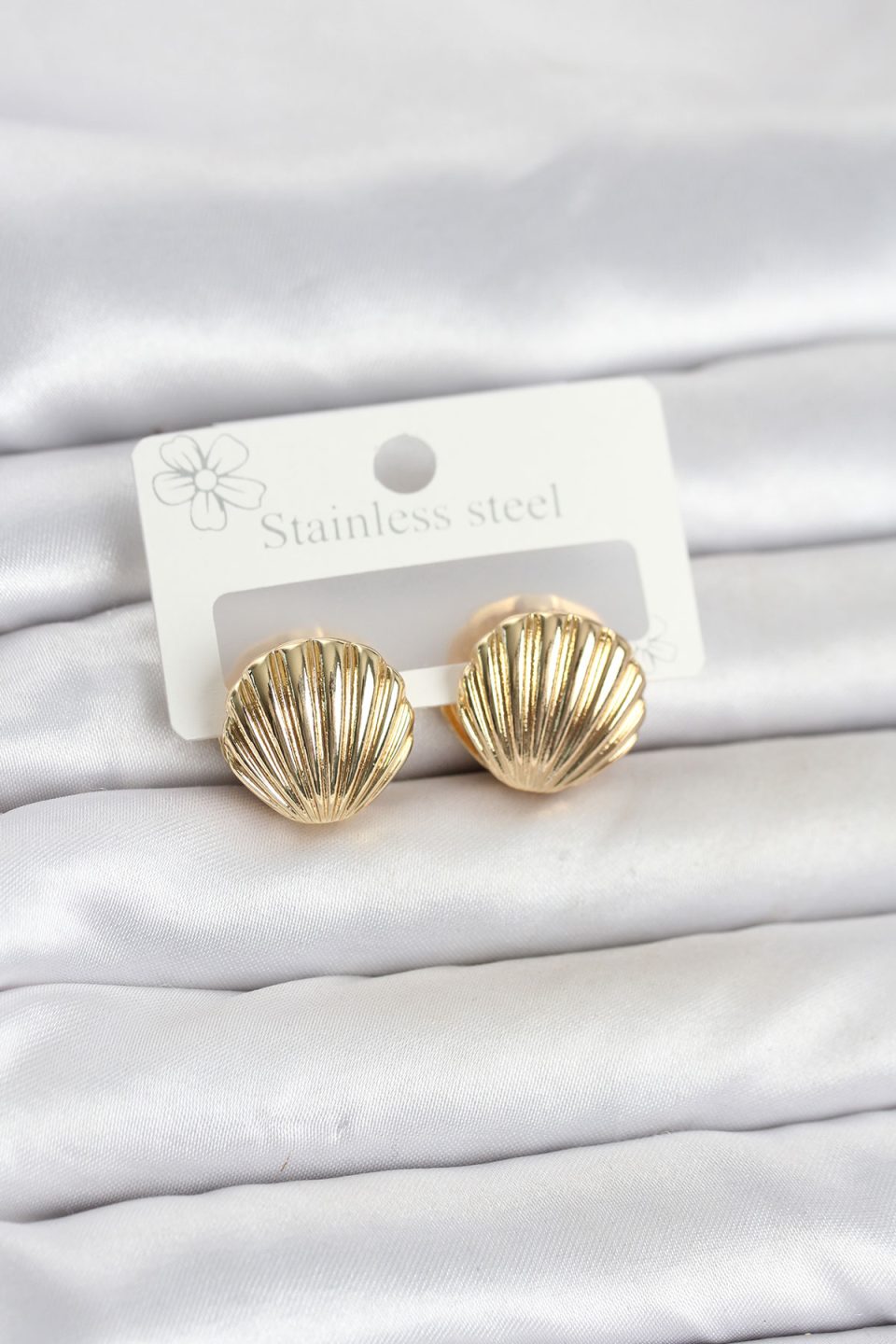 Shekka 316L Çelik Gold Renk Deniz Kabuğu Model Kadın Küpe