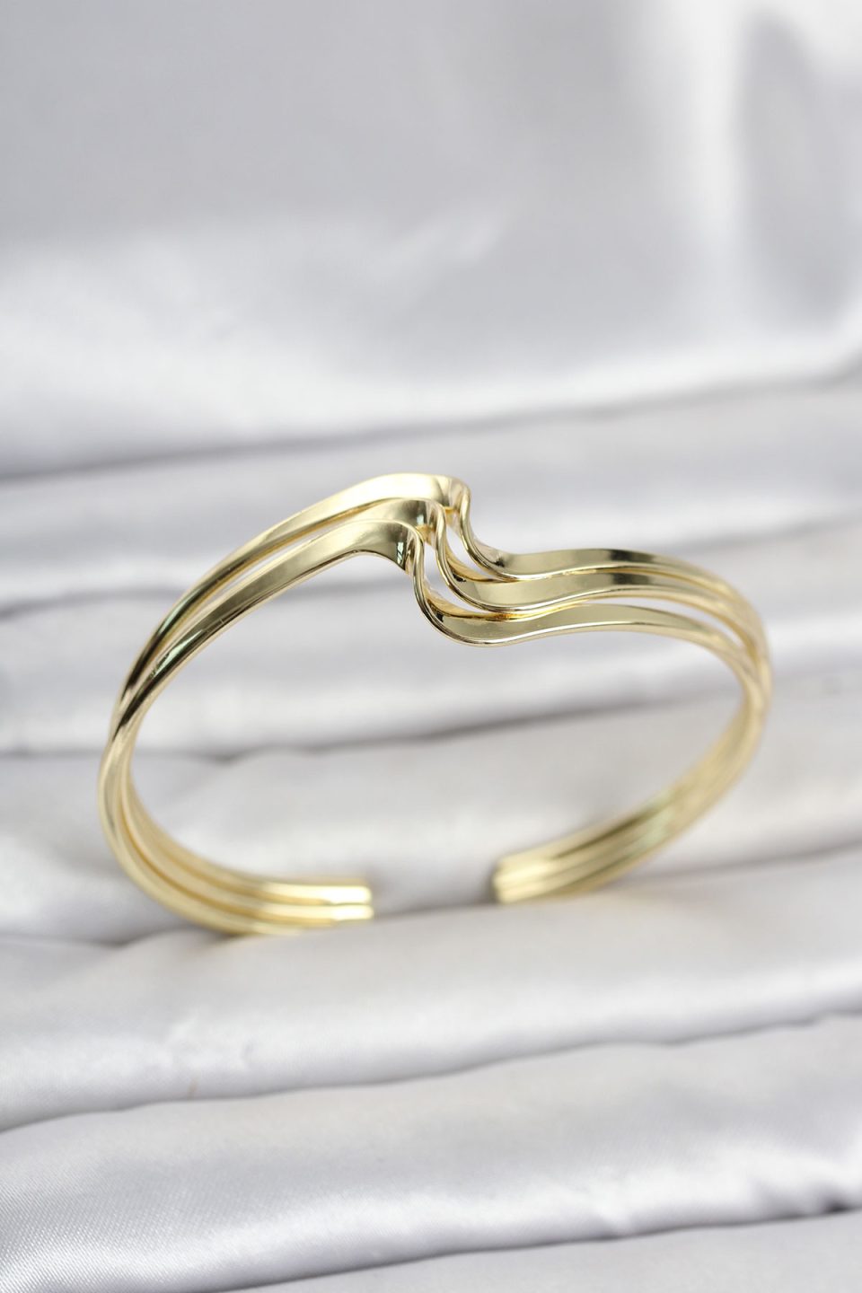 Shekka Zikzak Model Gold Renk Pirinç Kadın Bileklik