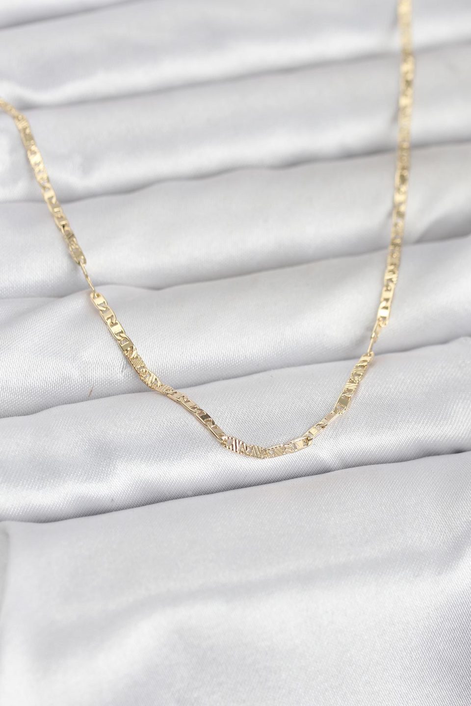 Shekka CM 14K Gold Renk Yassı Zincir Model 60 cm Kadın Kolye