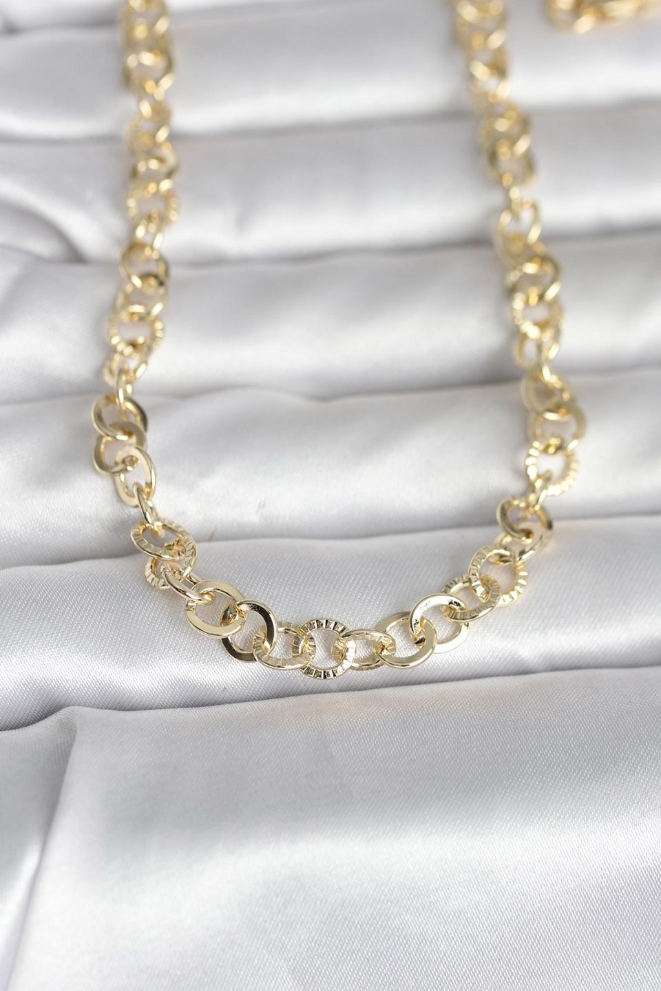Shekka CM 14K Gold Renk Kalın Halka Zincirli 60 cm Kadın Kolye