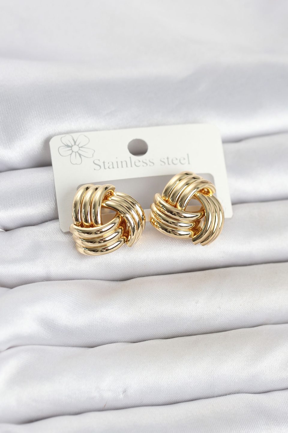Shekka 316L Çelik Gold Renk Sarmal Model Kadın Küpe