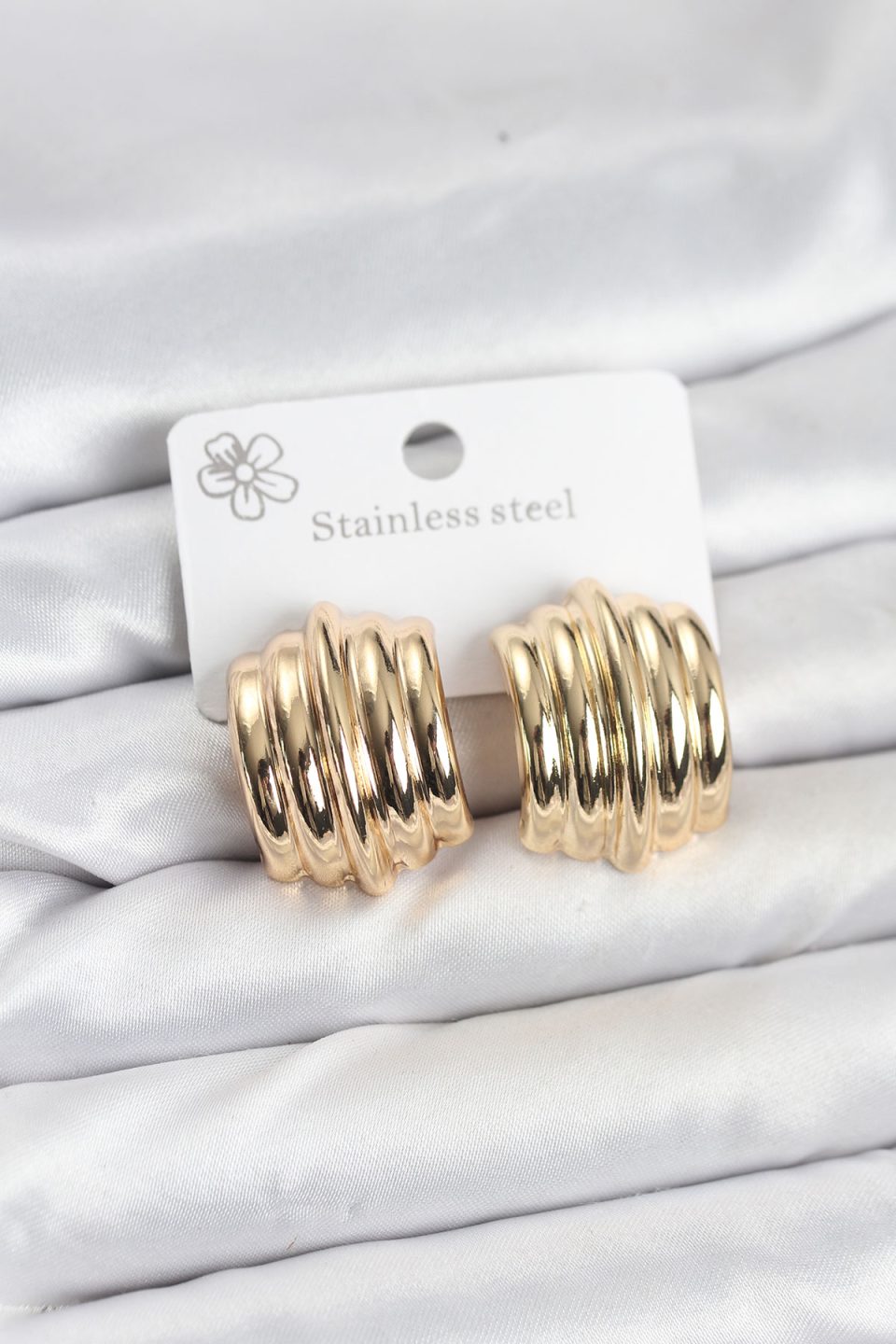 Shekka Vintage Model 316L Çelik Gold Renk Kadın Küpe