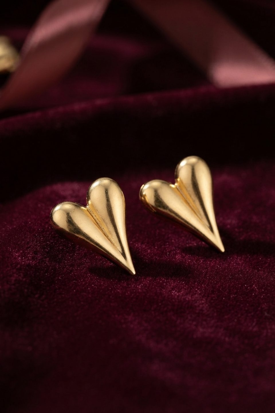 Shekka 316L Çelik Gold Renk Kalp Model Küpe