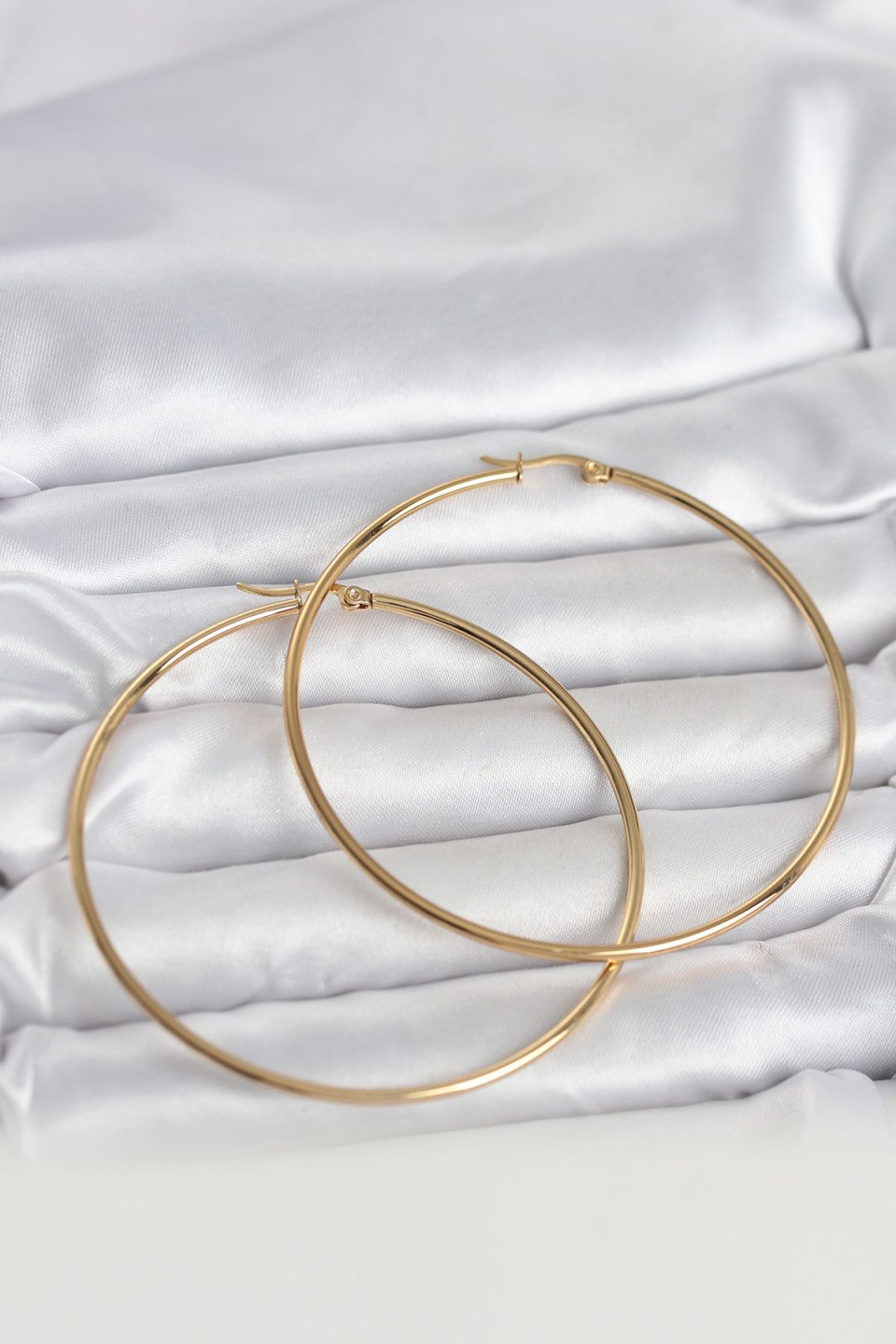 Shekka 316L Çelik Gold Renk 70 mm Kadın Halka Küpe