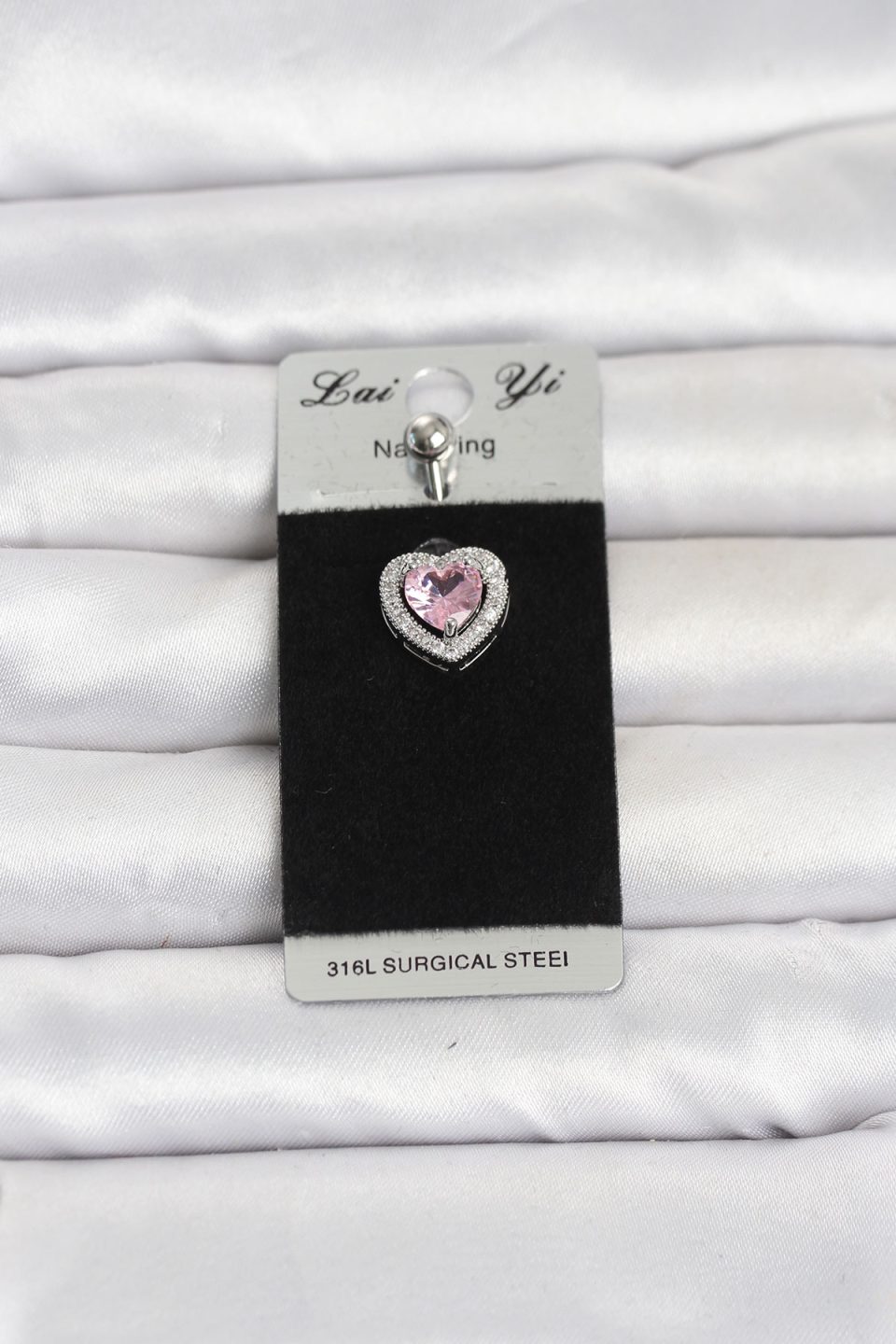 Shekka 316L Cerrahi Çelik Pembe Kalp Model Göbek Piercing