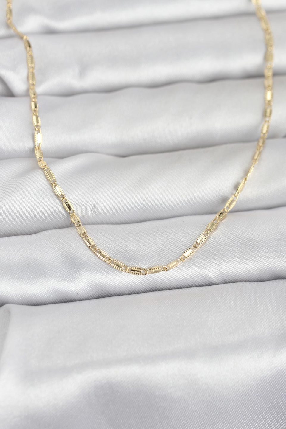 Shekka CM 14K Gold Renk Lazerli Zincir Model 60 cm Kadın Kolye