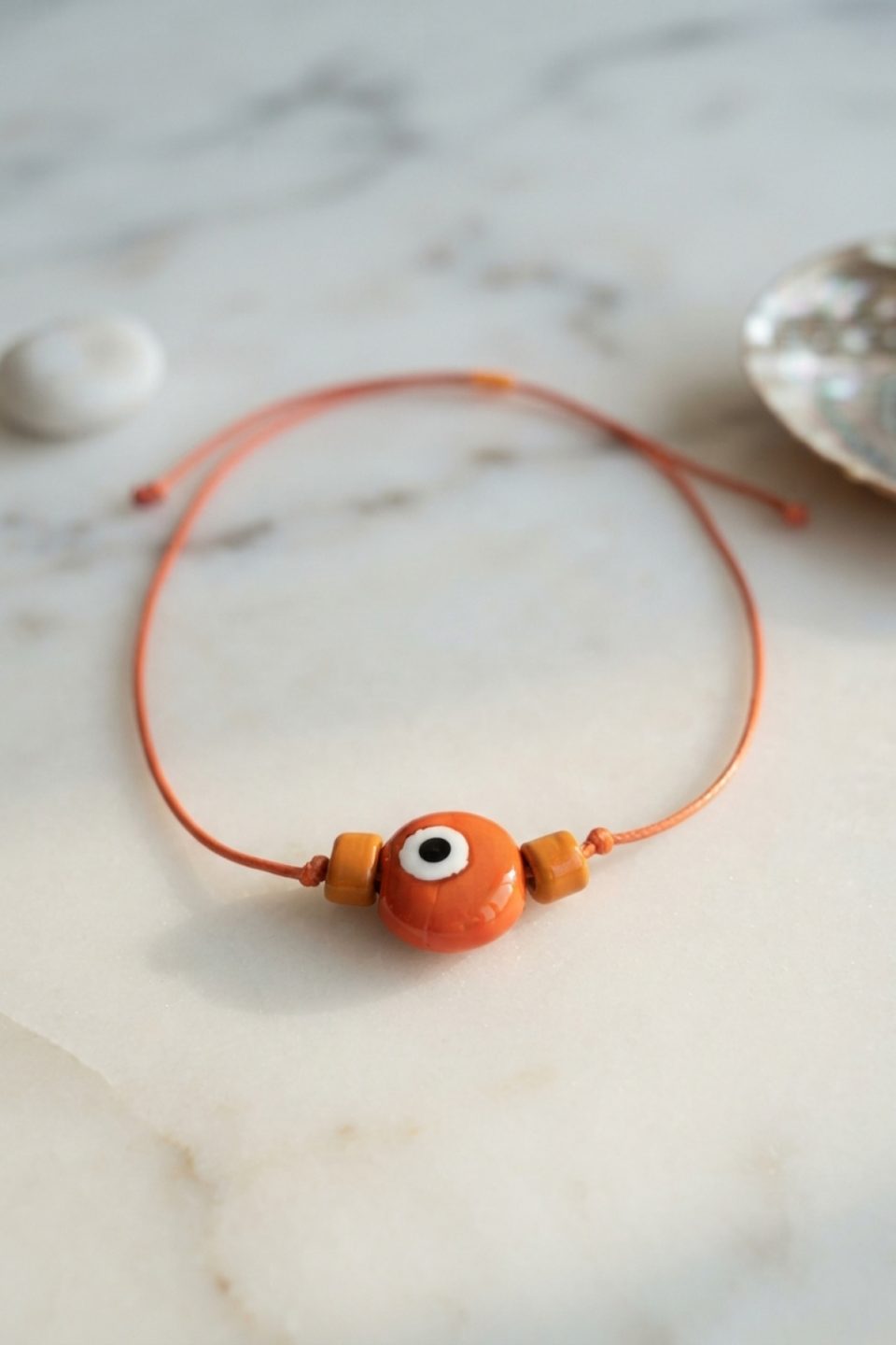 Shekka Handmade Bohem Turuncu Nazar Kolye