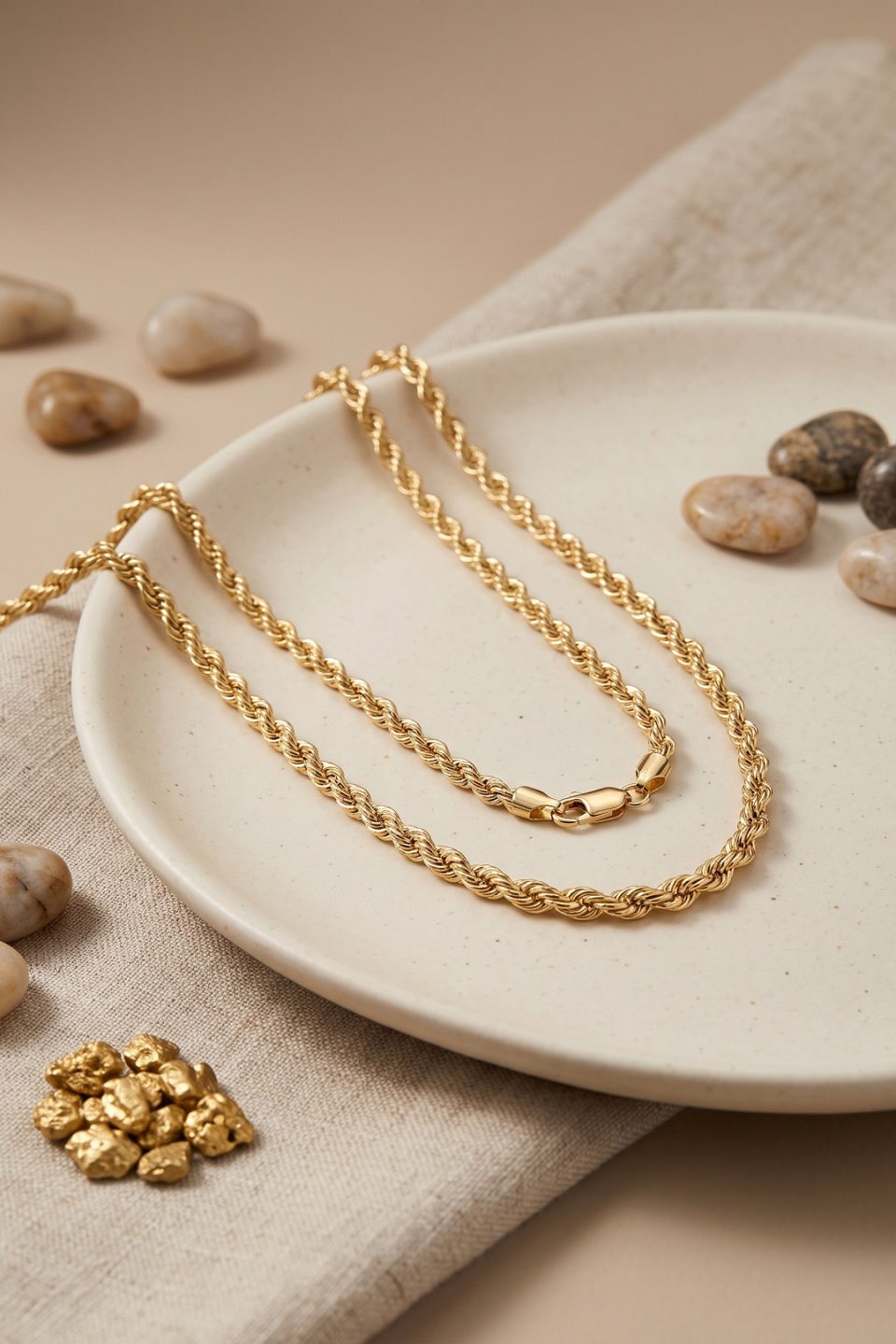Shekka CM Burgu Zincir Model Gold Renk 50 cm Kadın Kolye