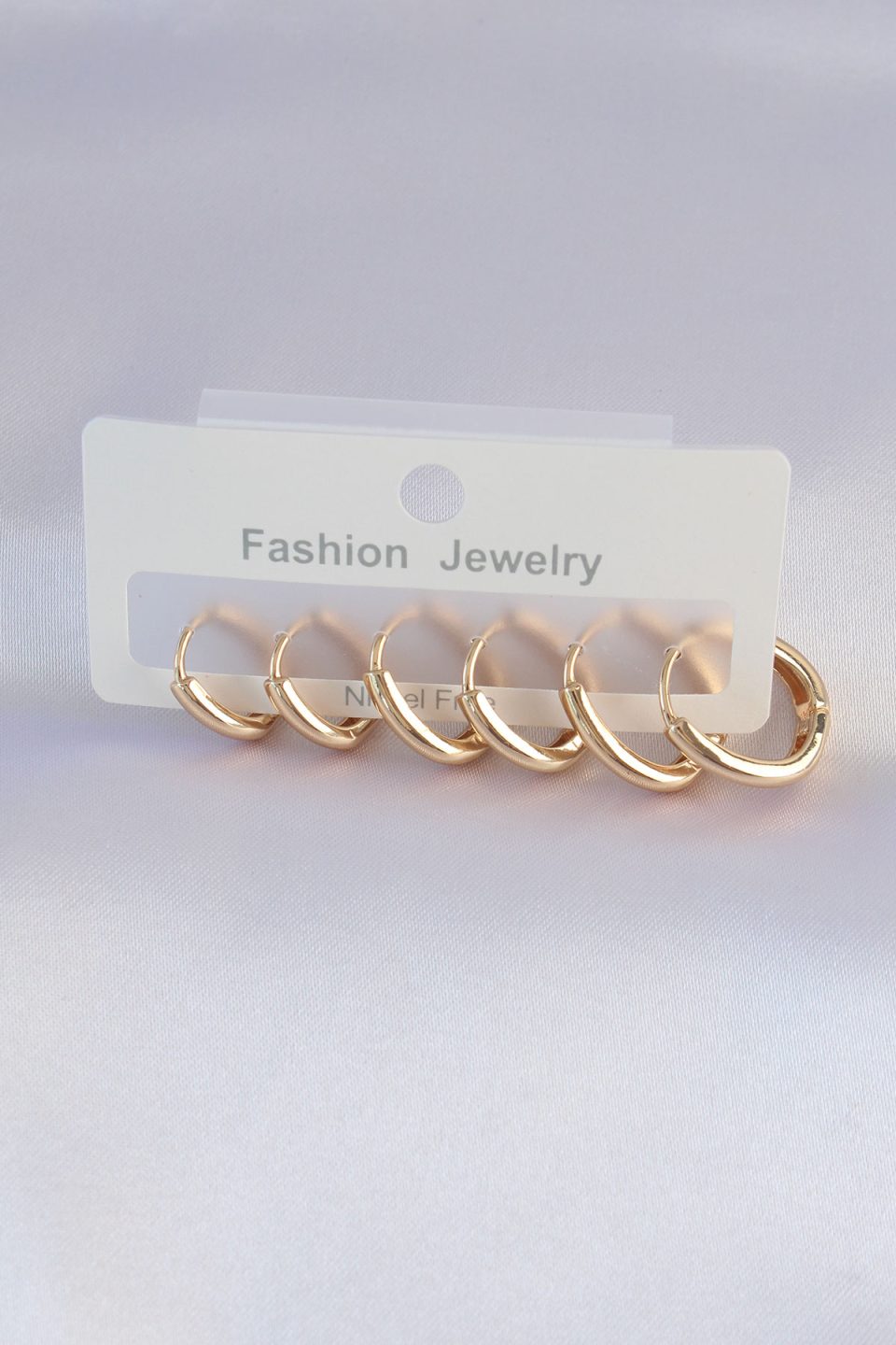 Shekka Pirinç Gold Renk Oval Küpe Seti