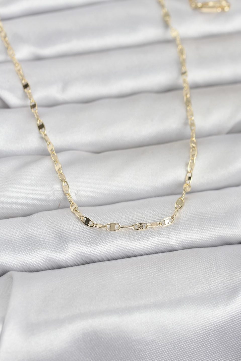 Shekka CM 14K Gold Renk Yassı Gemici Zincir Model 60 cm Kadın Kolye