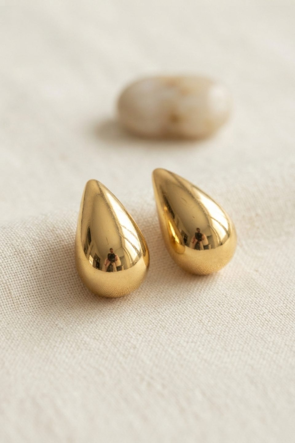 Shekka 316L Çelik Gold Renk Damla Model Küpe — görsel 2