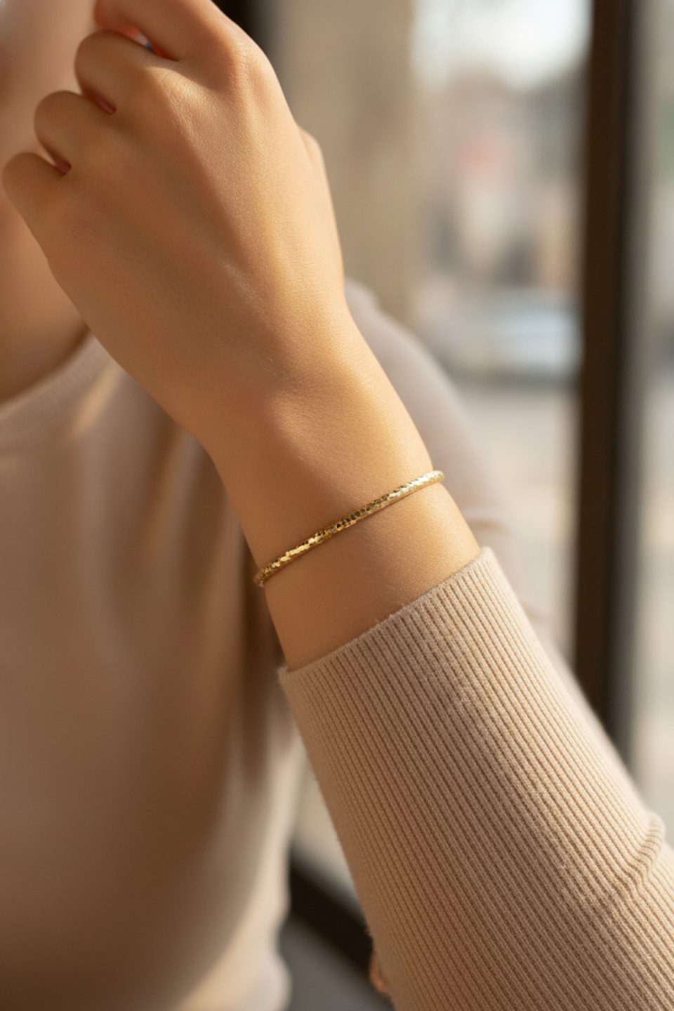 Shekka CM Gold Renk Lazer Kesim 65 mm Bilezik — görsel 2