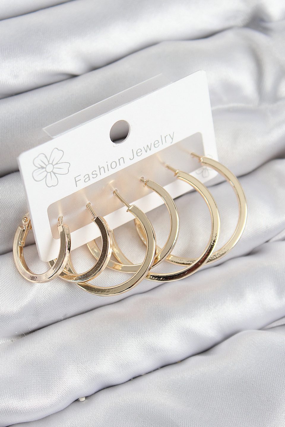 Shekka Pirinç Halka Model Gold Renk Kadın Set Küpe