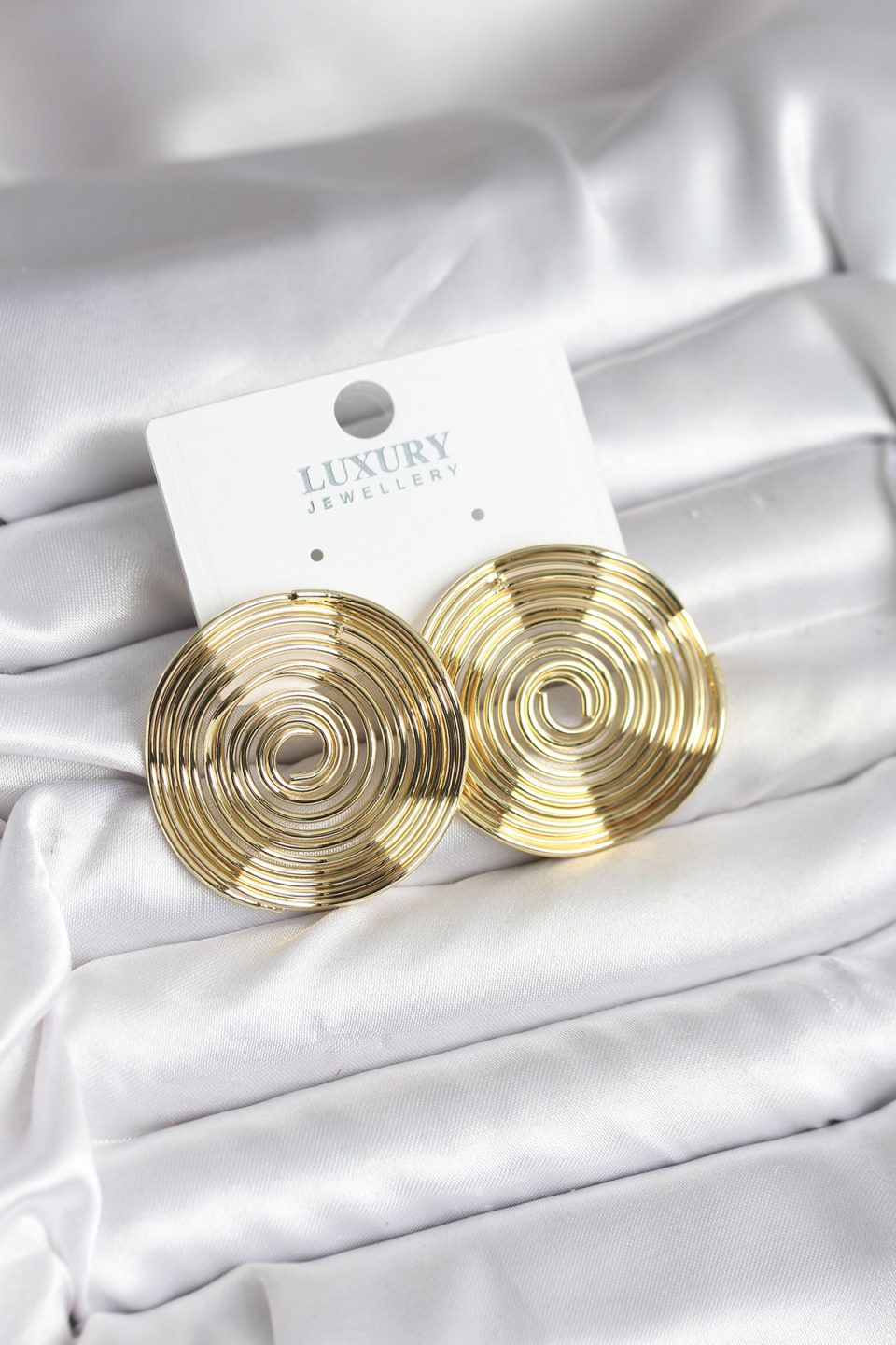 Shekka Pirinç Gold Renk Circle Model Kadın Küpe