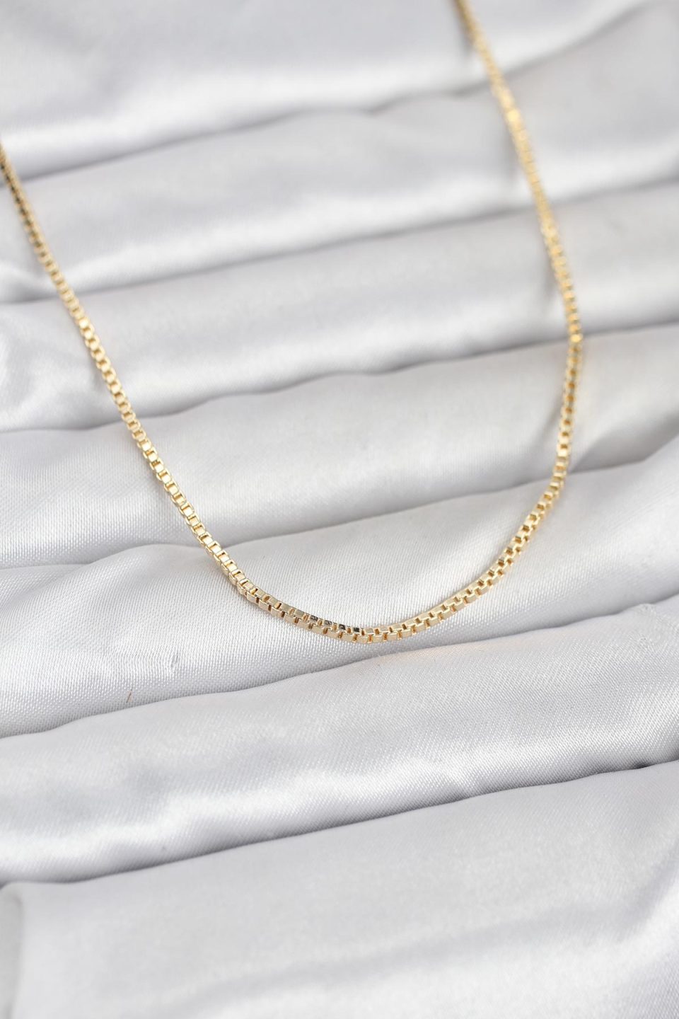 Shekka CM 14K Gold Renk Kare Zincirli Model 60 cm Kadın Kolye