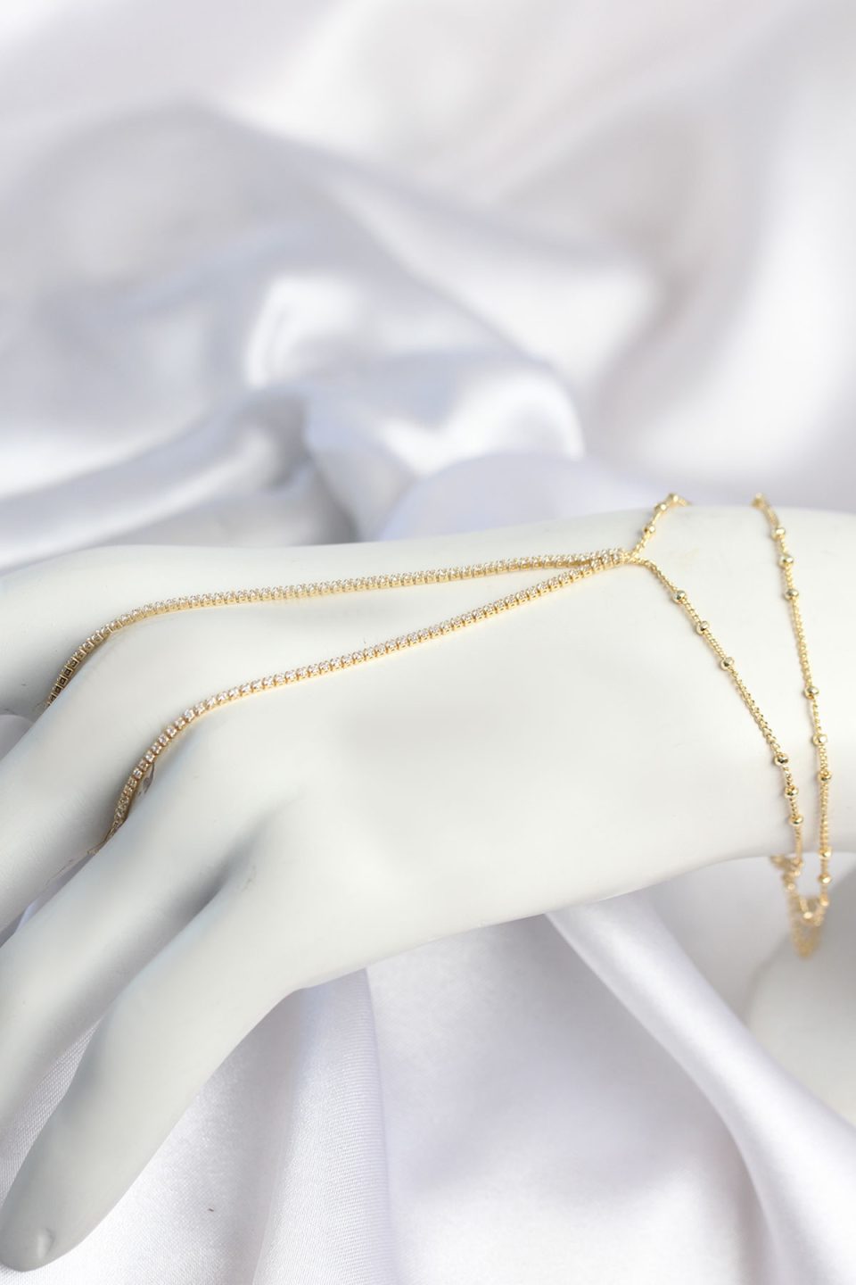 Shekka Gold Renk Minimal Zirkon Taşlı Su Yolu Model Şahmeran