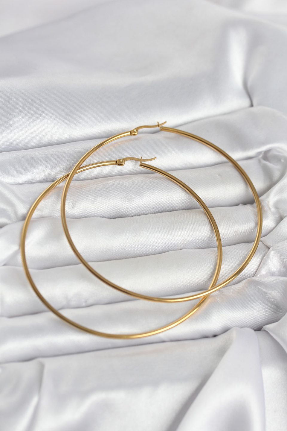 Shekka 316L Çelik Gold Renk 80 mm Kadın Halka Küpe