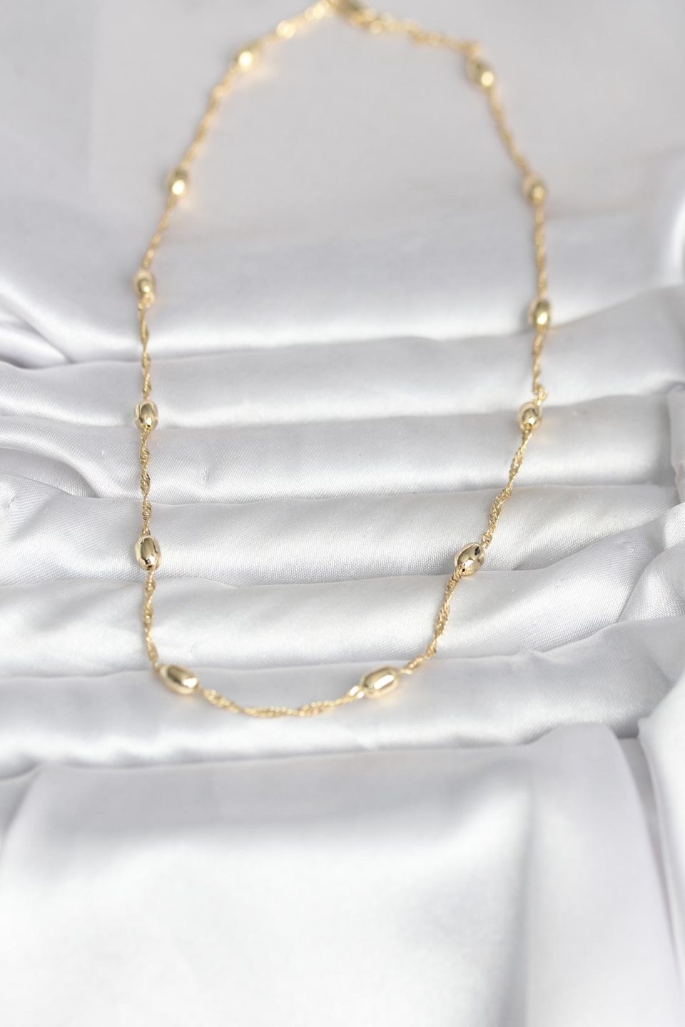 Shekka CM 14K Gold Renk Burgu Zincirli Damla Topçuk Model 45 cm Kadın Kolye — görsel 2