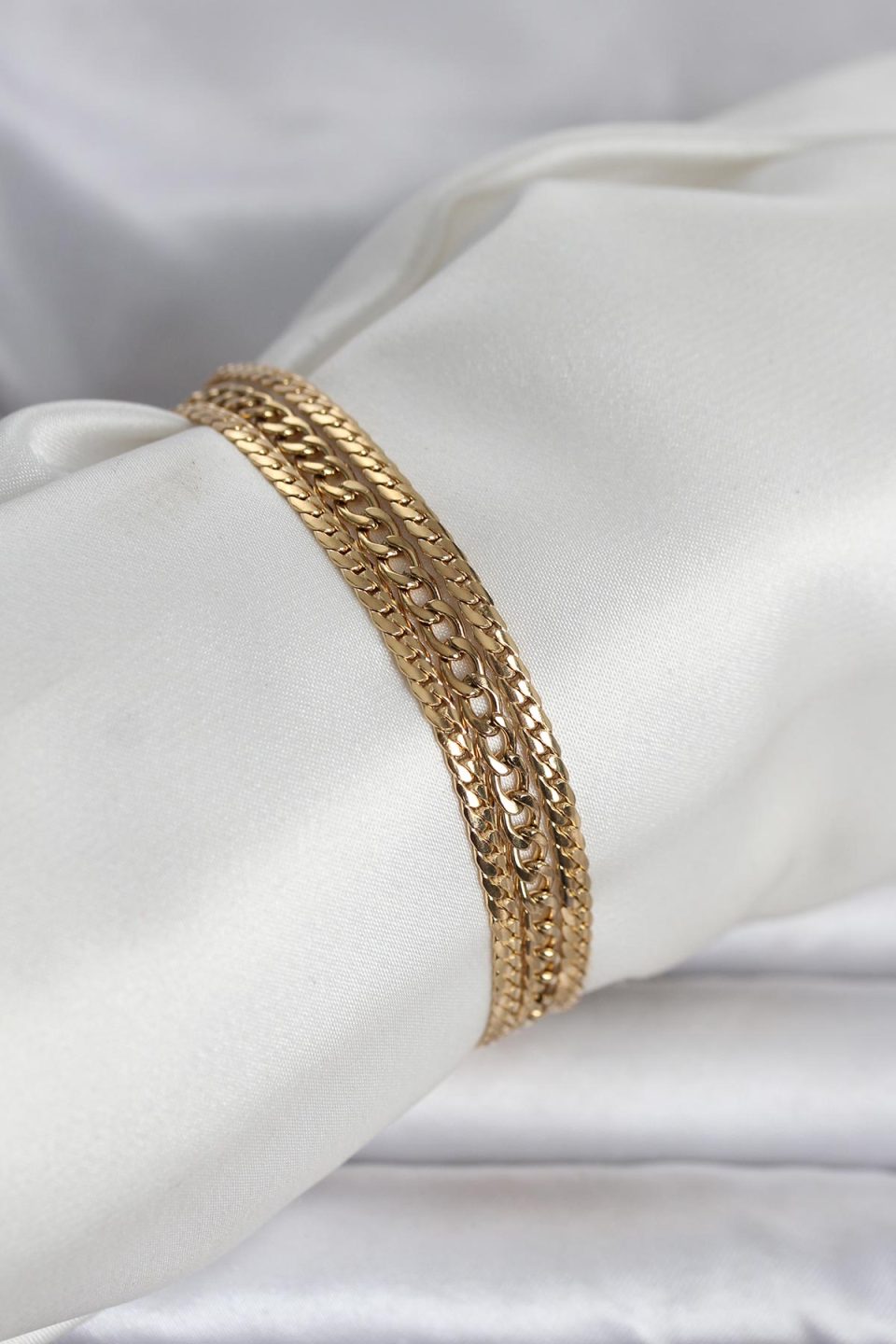 Shekka 316L Çelik Gold Renk 3'lü Kadın Bileklik