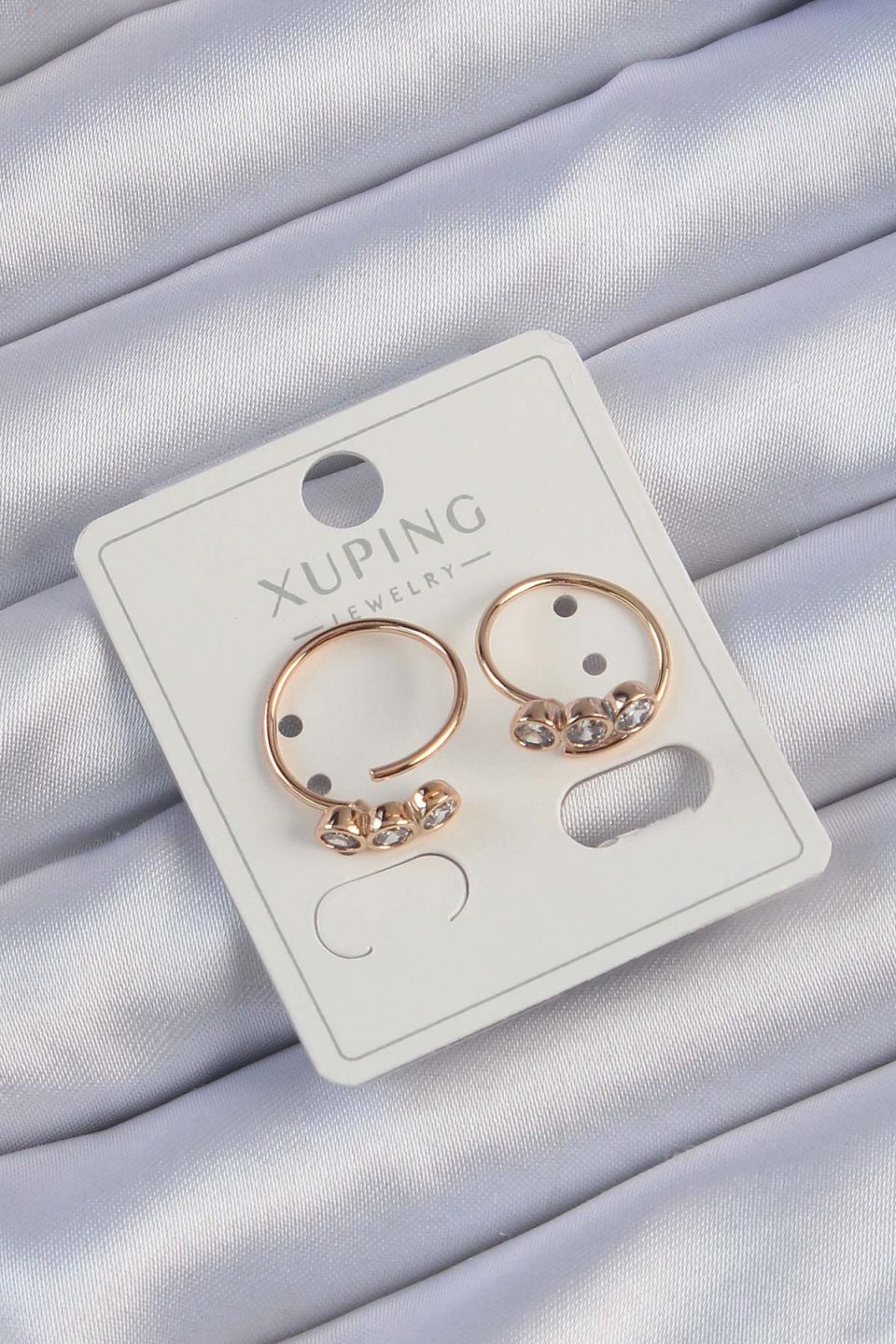 Shekka Xuping Rose Renk Zirkon Taşlı Su Yolu Küpe