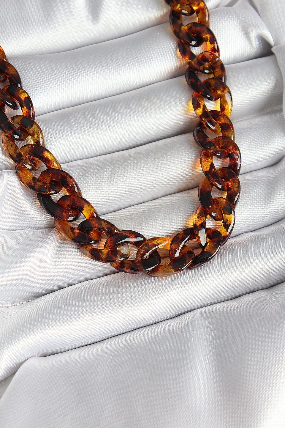 Shekka Leopar Desenli Mika Kalın Zincir Kadın Kolye — görsel 2