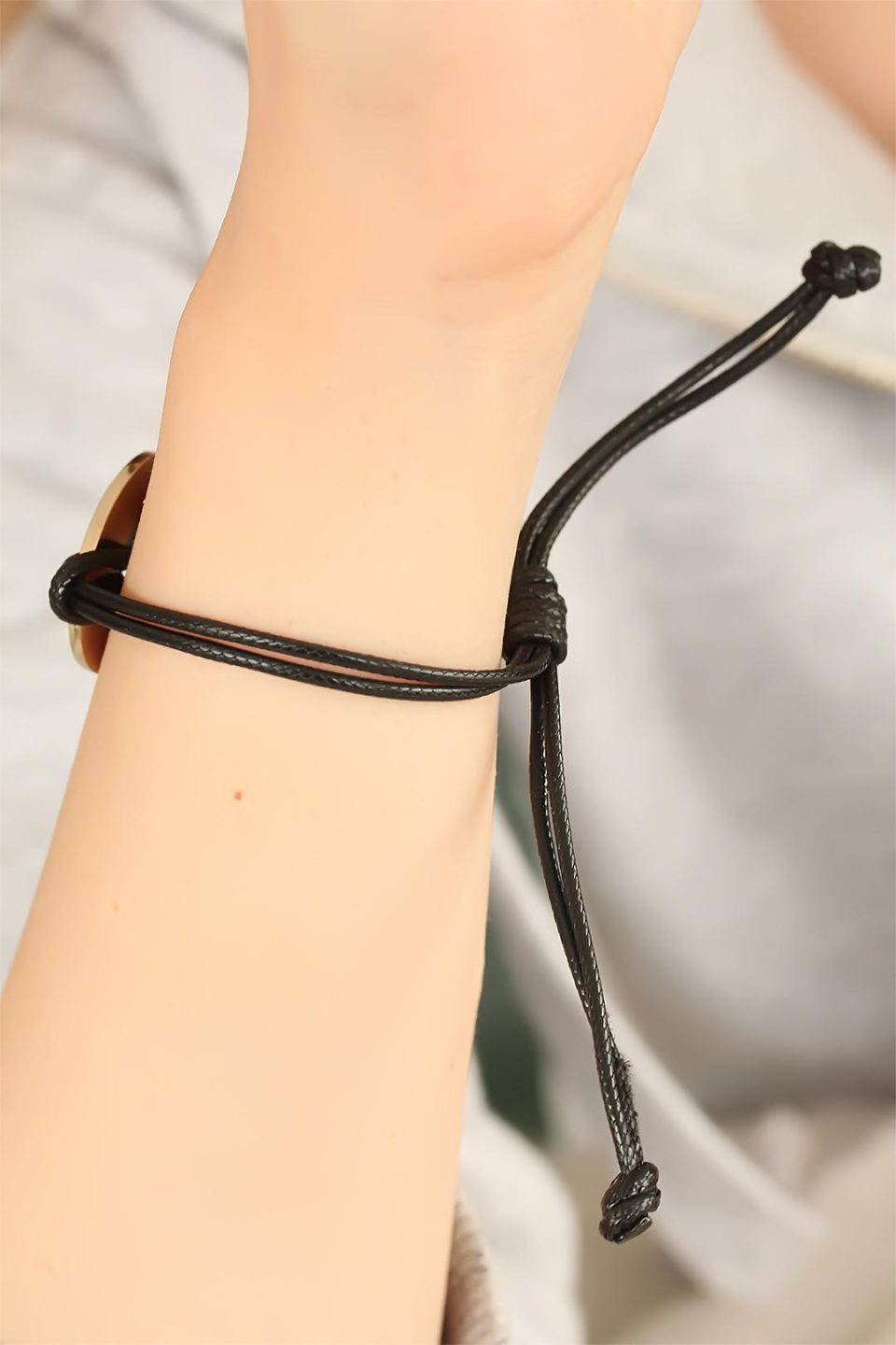 Shekka LOVE (Aşık) Siyah Deri İpli Unisex Mood Bileklik — görsel 2