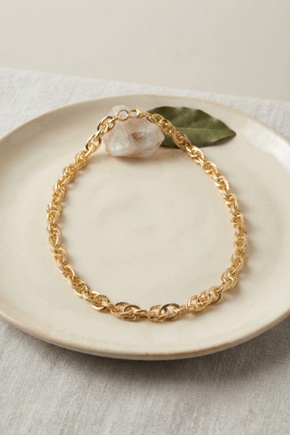Shekka CM Kalın Burgu Model Gold Renk 50 cm Kadın Kolye
