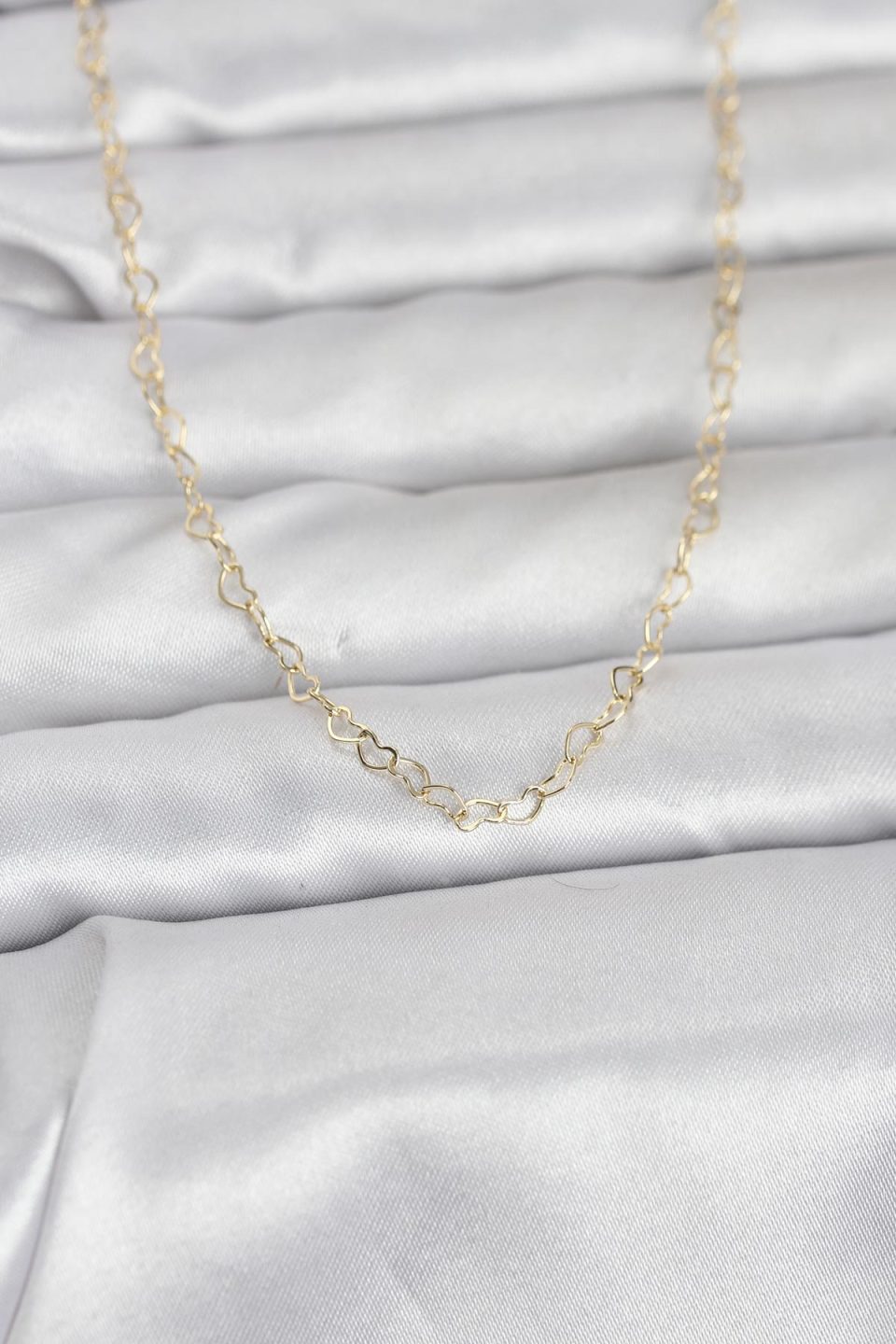 Shekka CM 14K Gold Renk Kalp Zincirli 60 cm Kadın Kolye