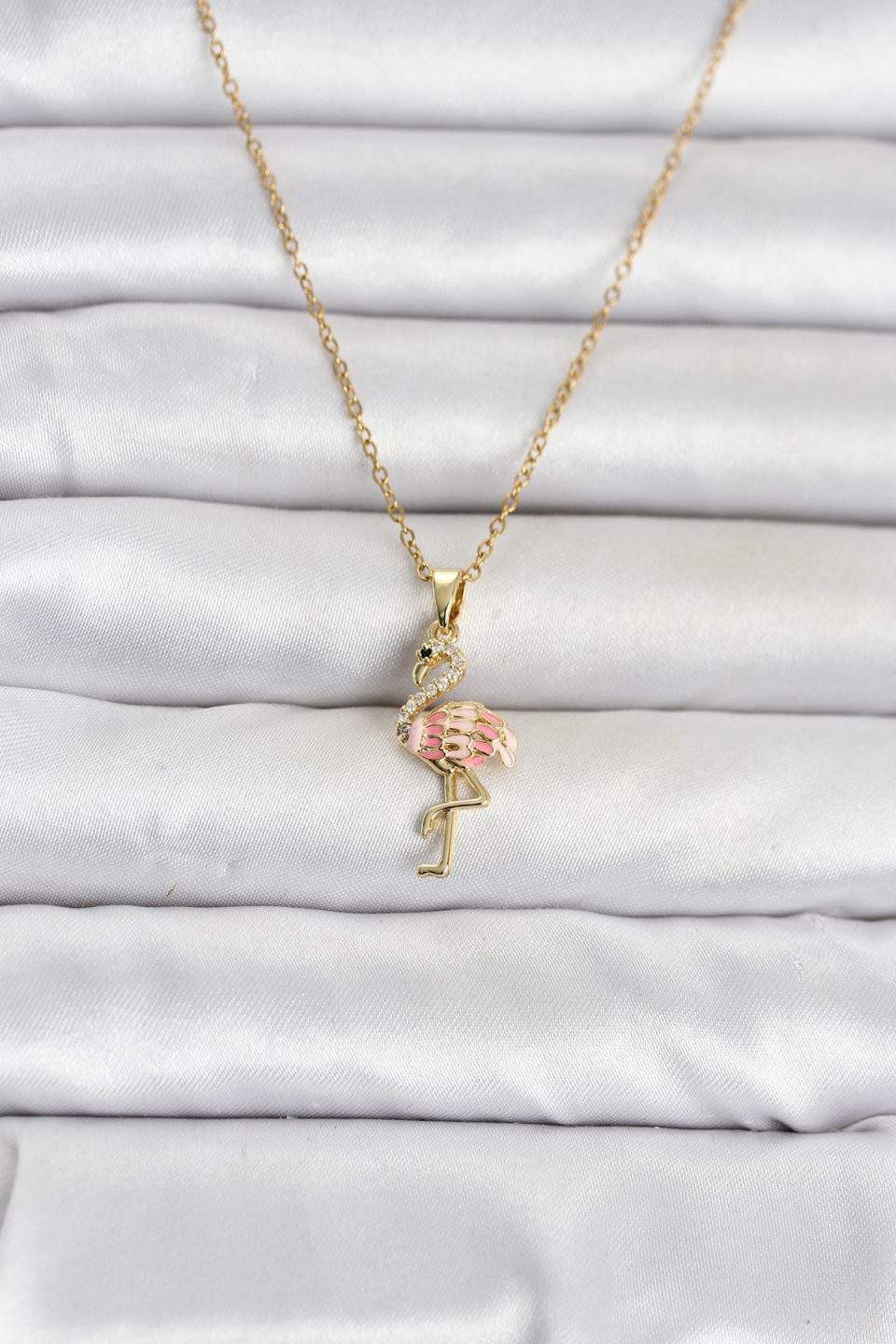 Shekka 316L Çelik Zincir Gold Renk Flamingo Model Kadın Kolye