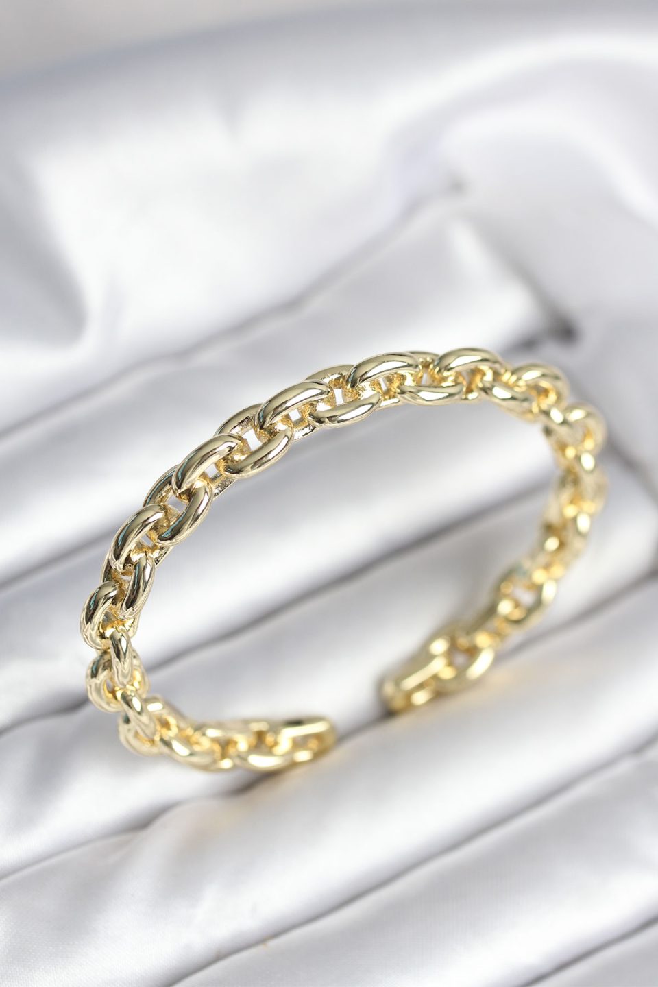 Shekka Zincir Model Gold Renk Pirinç Kadın Bileklik