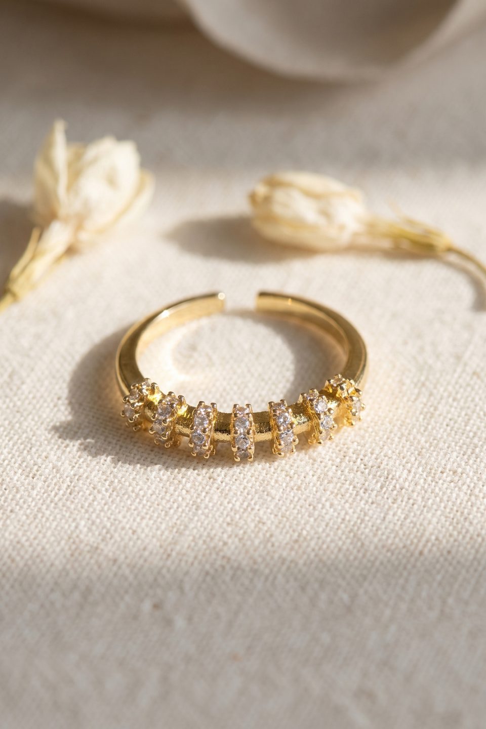 Shekka Zirkon Taşlı Gold Renk Vintage Kadın Yüzük