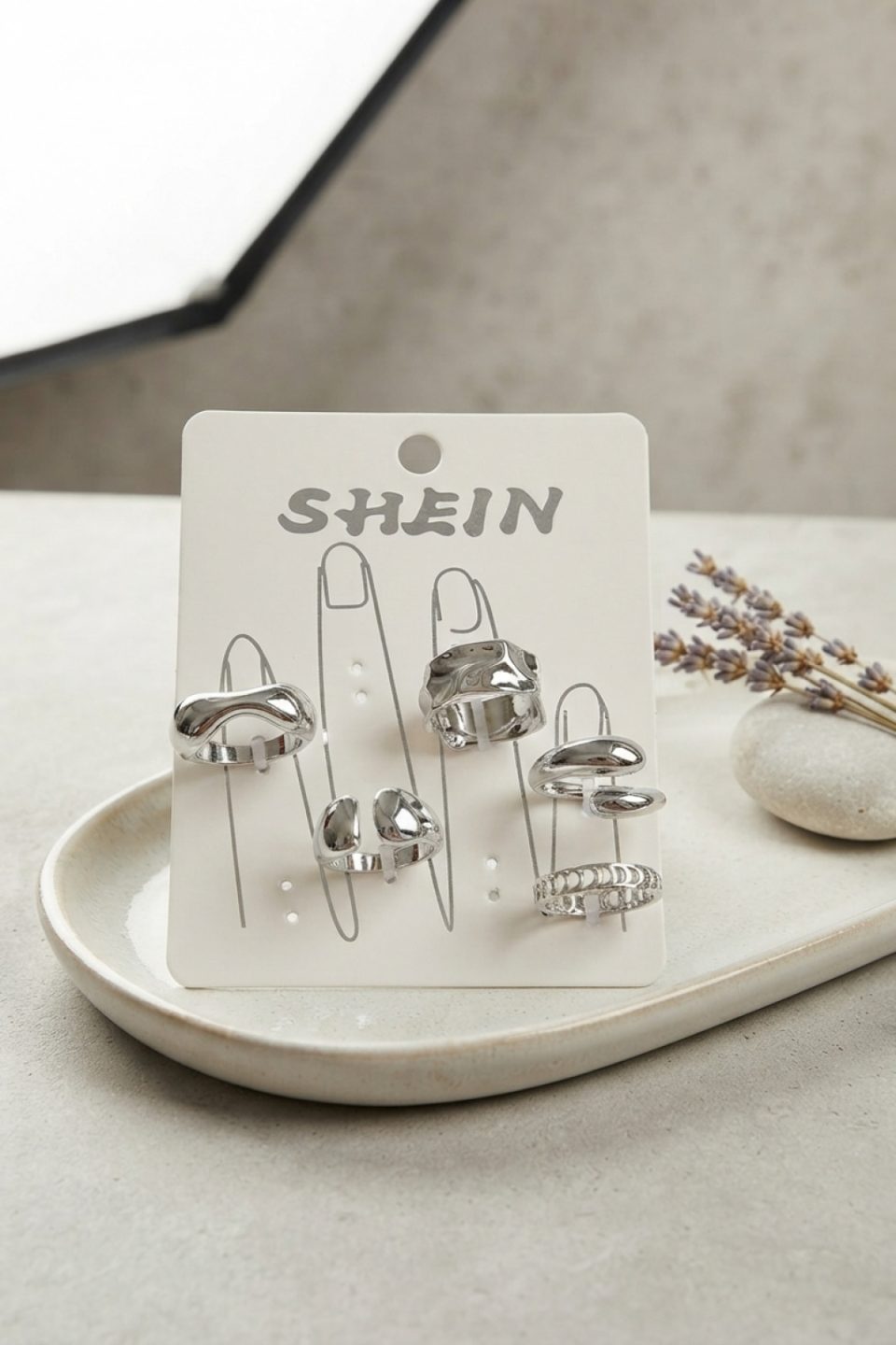 Shekka Gümüş Renk Pirinç Bohem Yüzük Kombini BYK4265